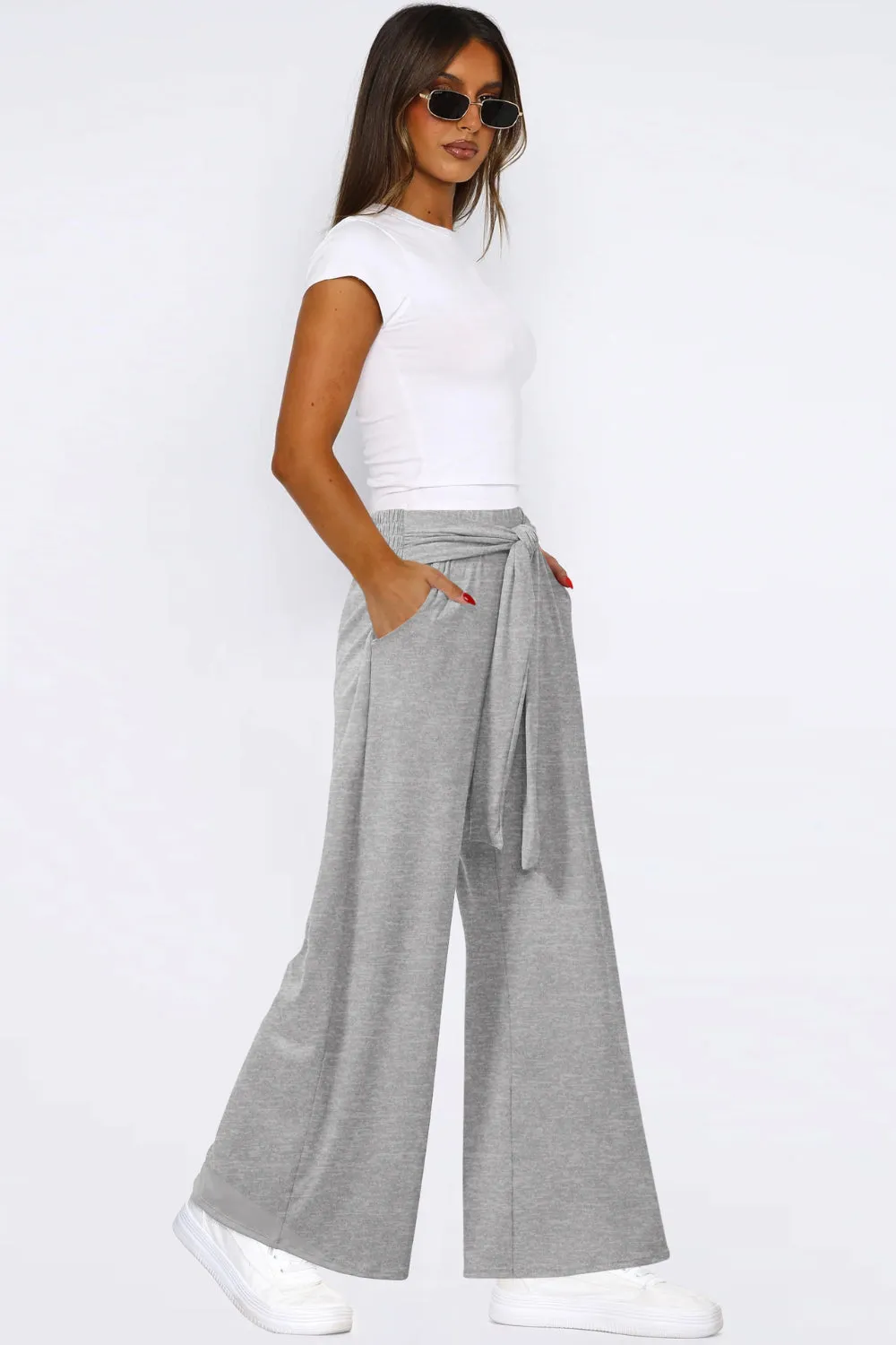 Hazel Blues® |  Tied Pocketed Wide Leg Pants