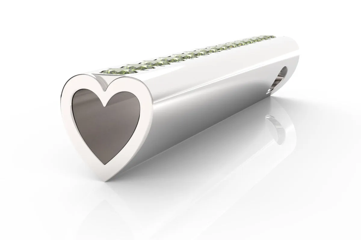 HEART - Silver Birthstone Pavé - Pendant