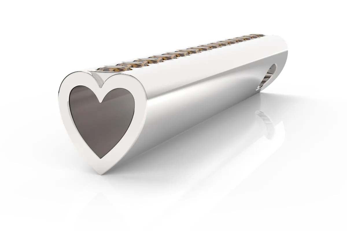HEART - Silver Birthstone Pavé - Pendant