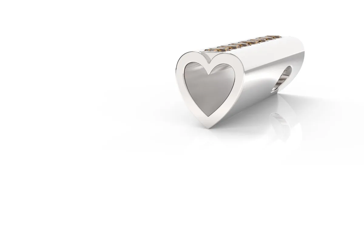 HEART - Silver Birthstone Pavé - Pendant