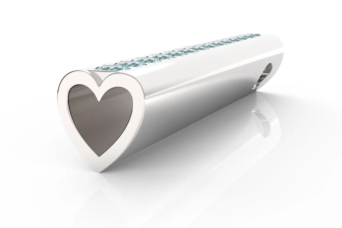 HEART - Silver Birthstone Pavé - Pendant