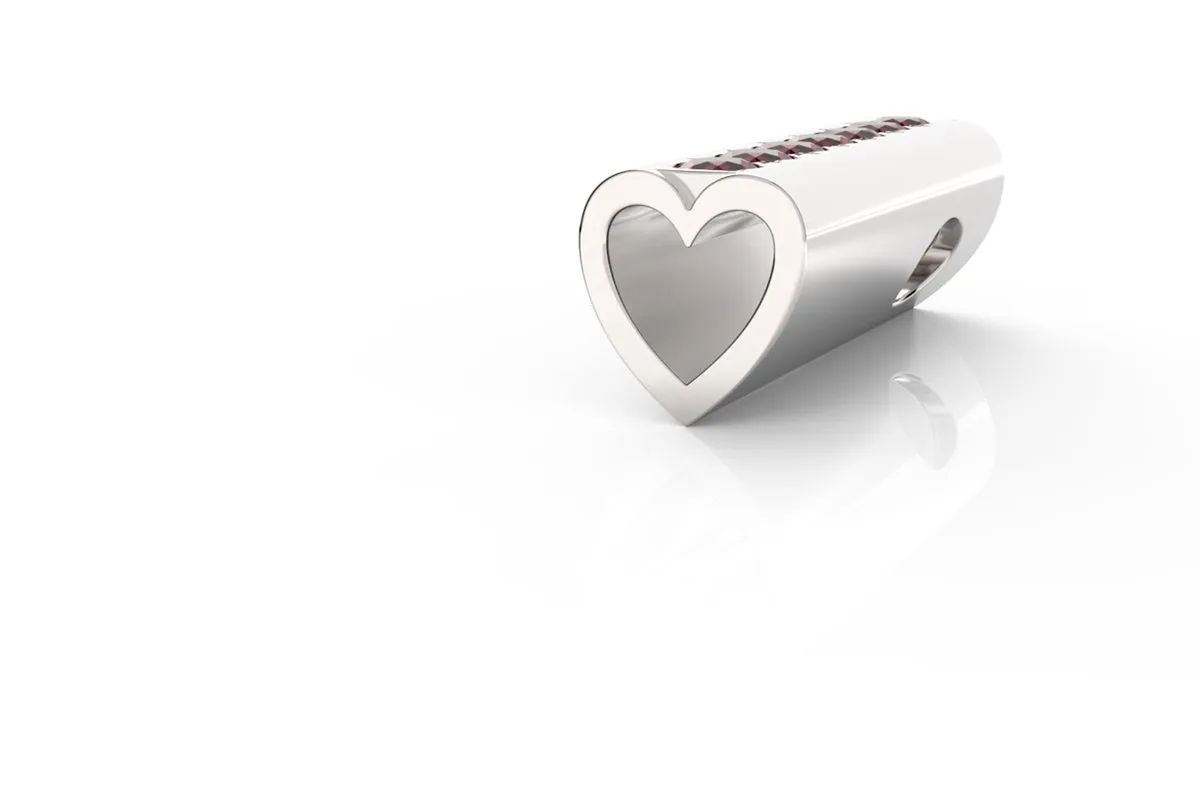 HEART - Silver Birthstone Pavé - Pendant