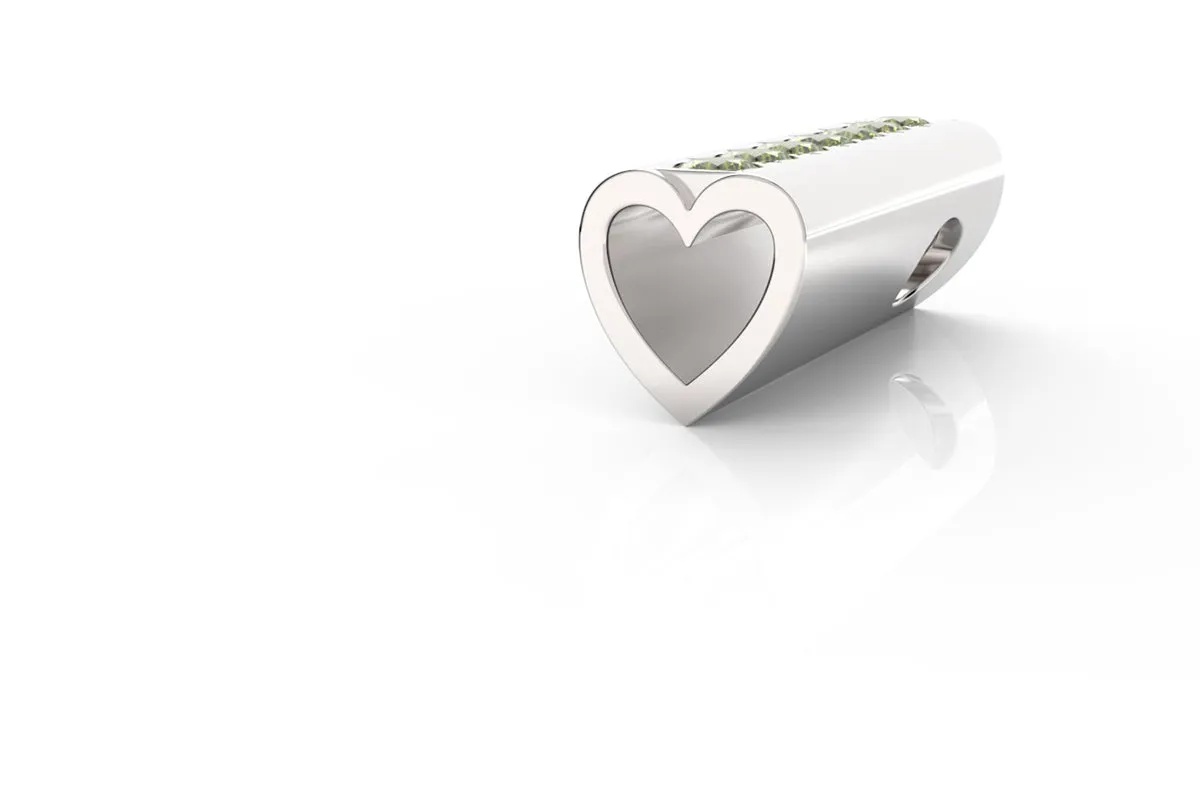 HEART - Silver Birthstone Pavé - Pendant