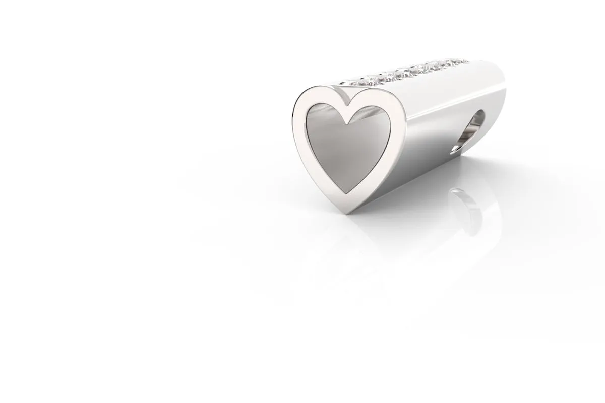 HEART - Silver Birthstone Pavé - Pendant
