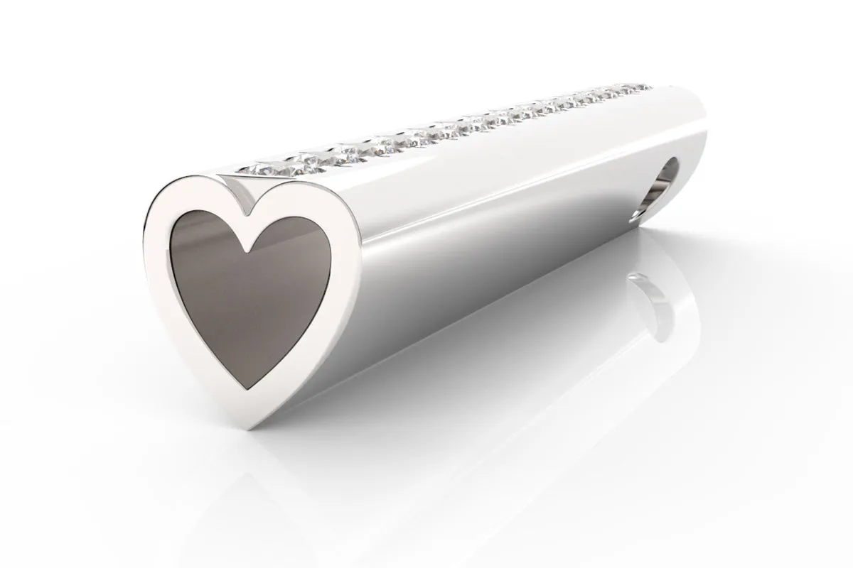 HEART - Silver Birthstone Pavé - Pendant