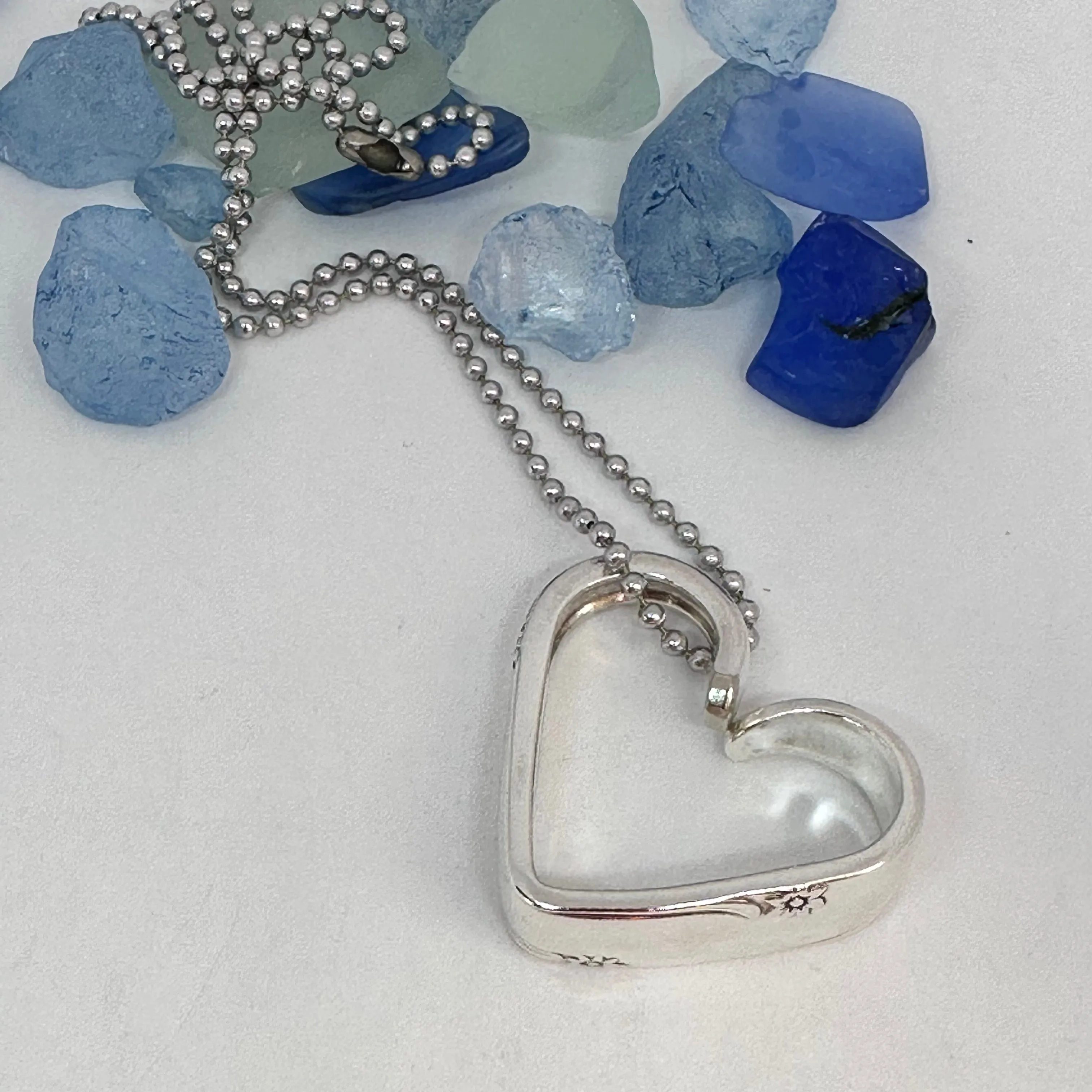 Hearts made from Vintage Silverware | Bent Spoon Fork | Heart-Shaped Pendant Necklace Keychain Key Ring | Silverware Jewelry | Love | Valentine's Day Gift