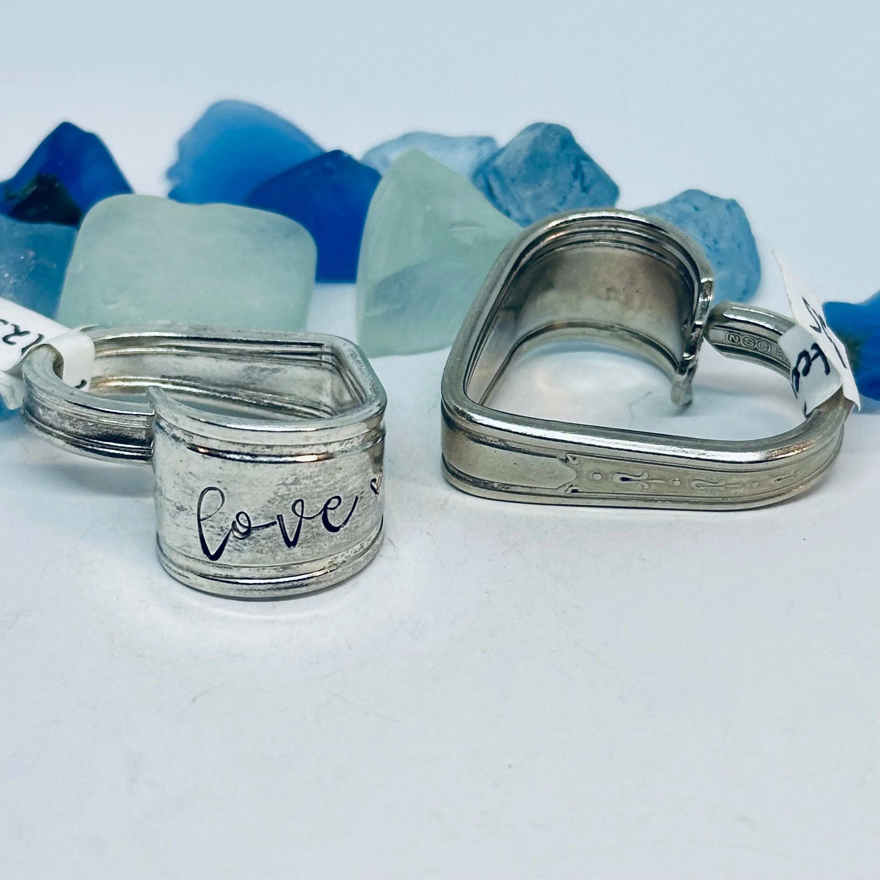 Hearts made from Vintage Silverware | Bent Spoon Fork | Heart-Shaped Pendant Necklace Keychain Key Ring | Silverware Jewelry | Love | Valentine's Day Gift