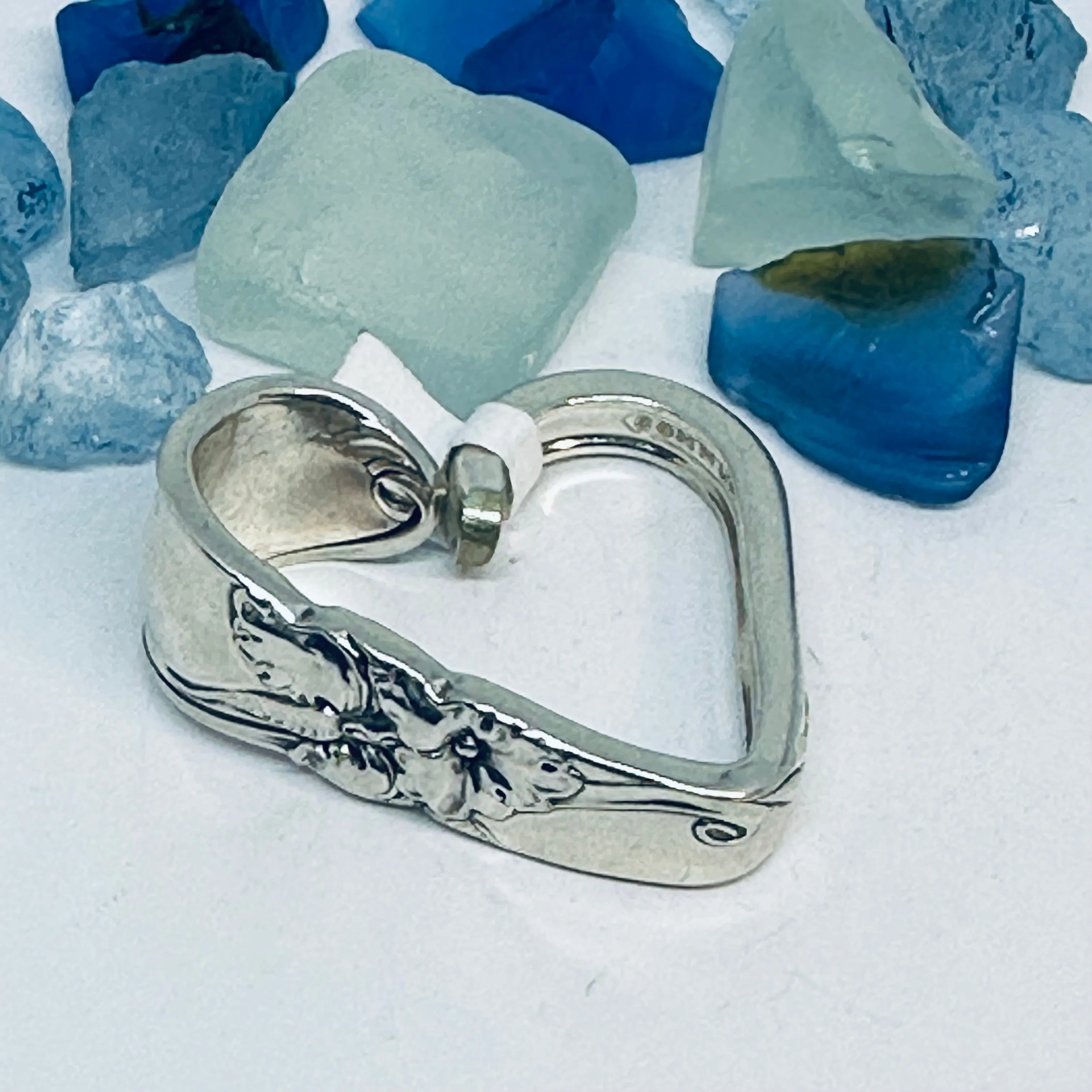 Hearts made from Vintage Silverware | Bent Spoon Fork | Heart-Shaped Pendant Necklace Keychain Key Ring | Silverware Jewelry | Love | Valentine's Day Gift