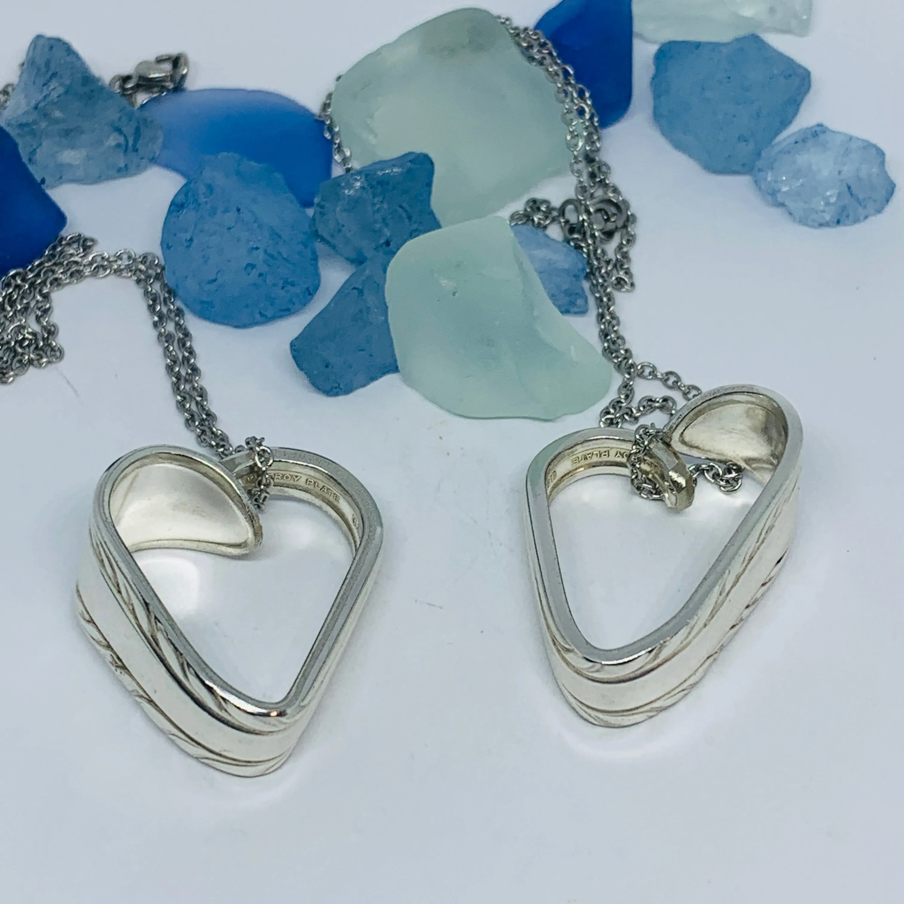 Hearts made from Vintage Silverware | Bent Spoon Fork | Heart-Shaped Pendant Necklace Keychain Key Ring | Silverware Jewelry | Love | Valentine's Day Gift