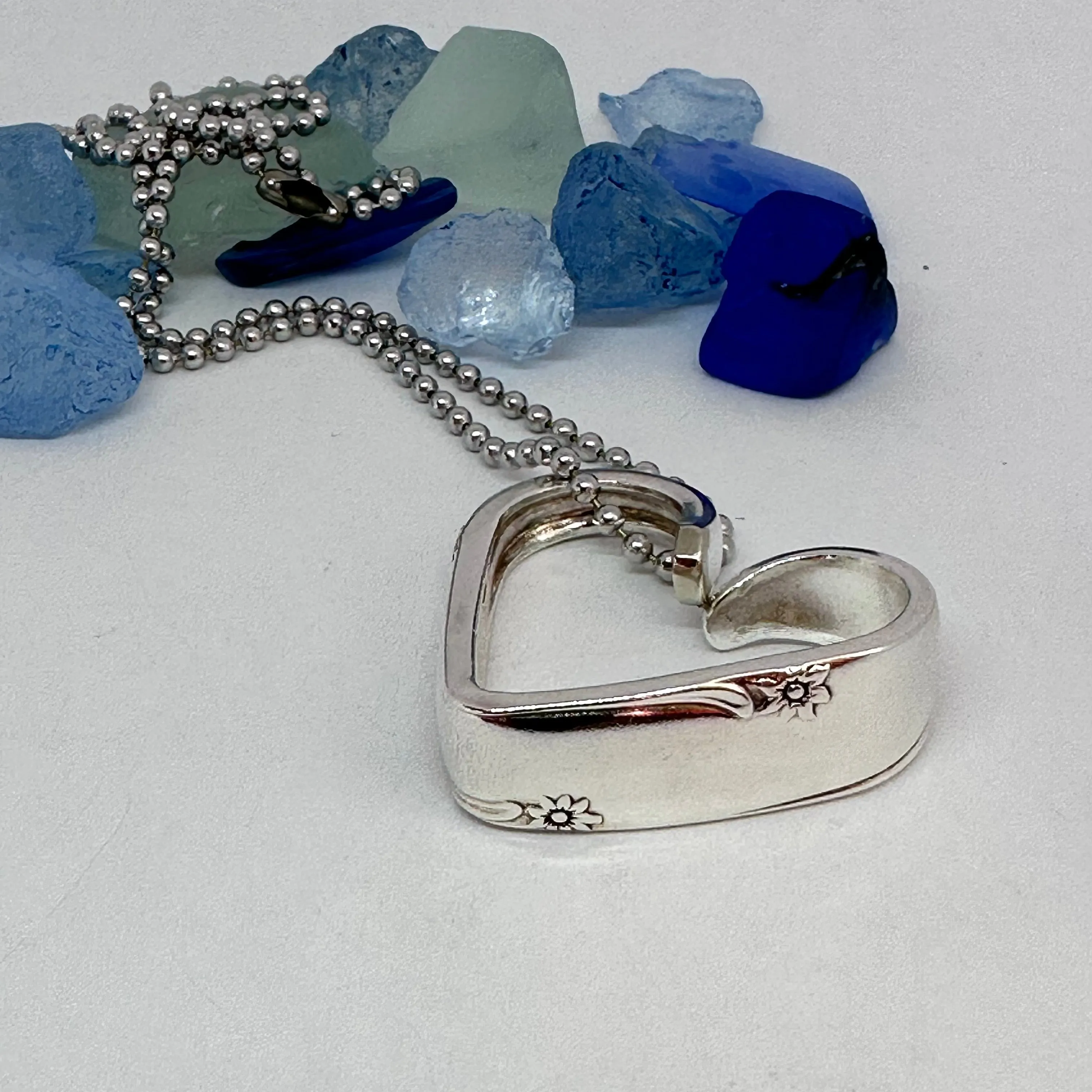 Hearts made from Vintage Silverware | Bent Spoon Fork | Heart-Shaped Pendant Necklace Keychain Key Ring | Silverware Jewelry | Love | Valentine's Day Gift