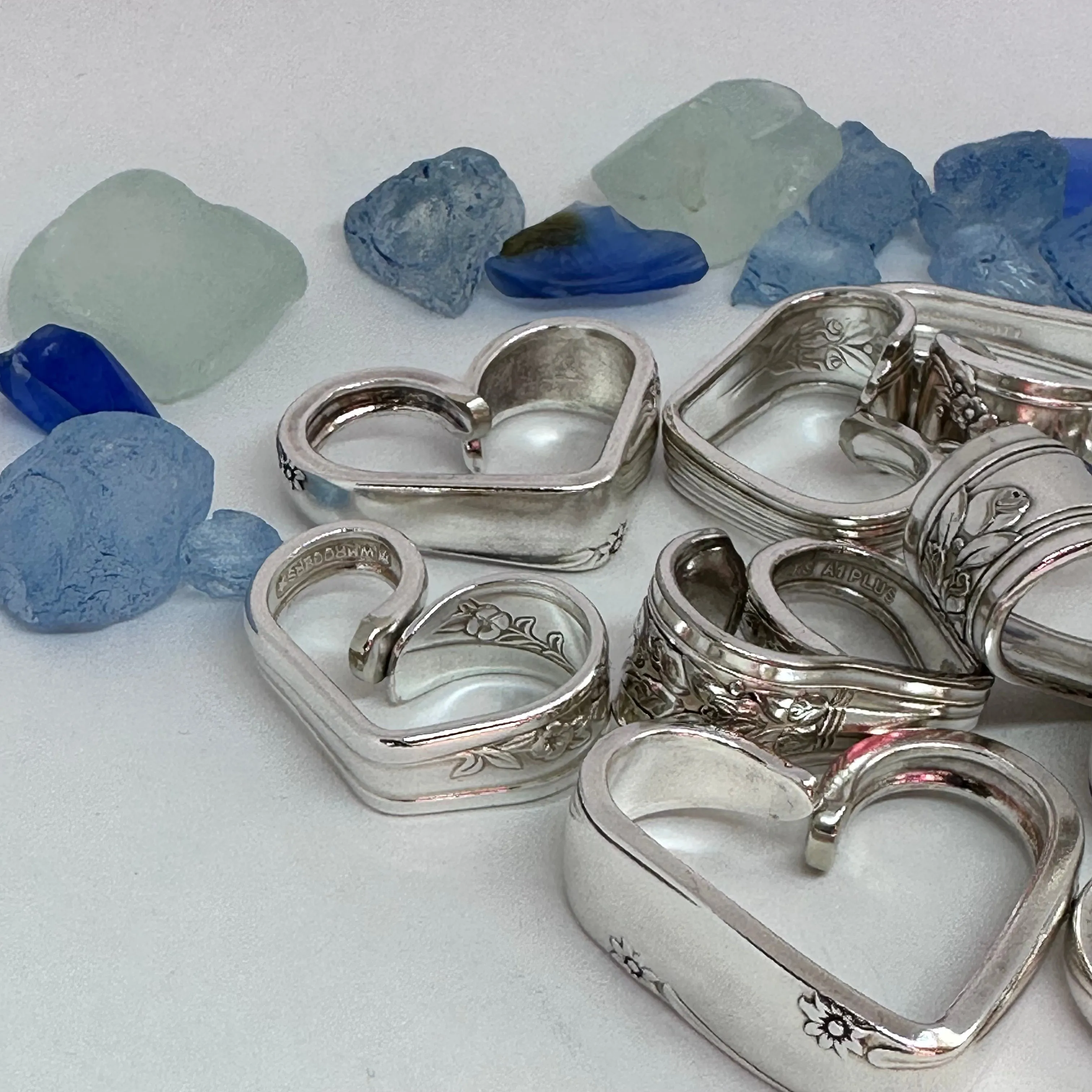 Hearts made from Vintage Silverware | Bent Spoon Fork | Heart-Shaped Pendant Necklace Keychain Key Ring | Silverware Jewelry | Love | Valentine's Day Gift