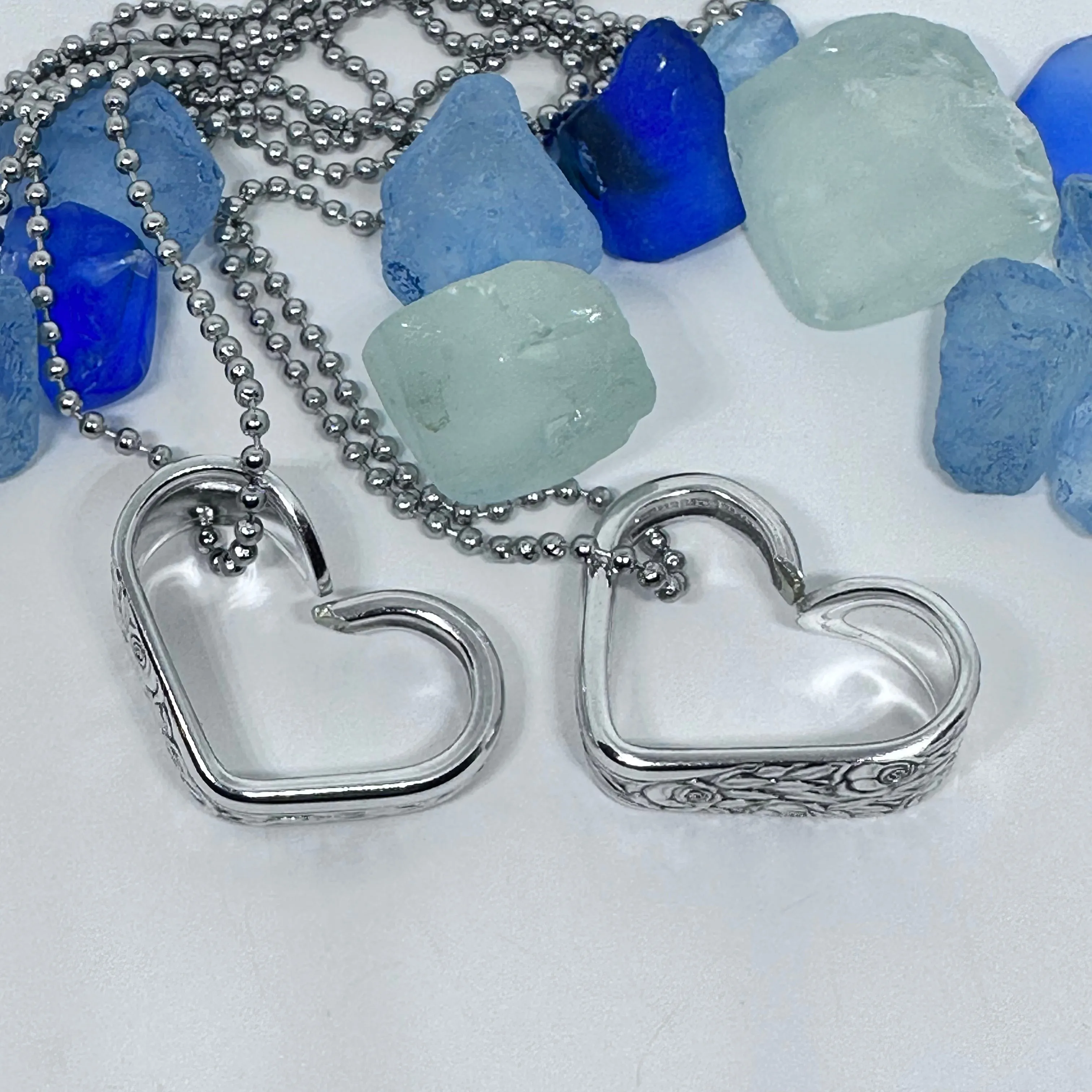 Hearts made from Vintage Silverware | Bent Spoon Fork | Heart-Shaped Pendant Necklace Keychain Key Ring | Silverware Jewelry | Love | Valentine's Day Gift