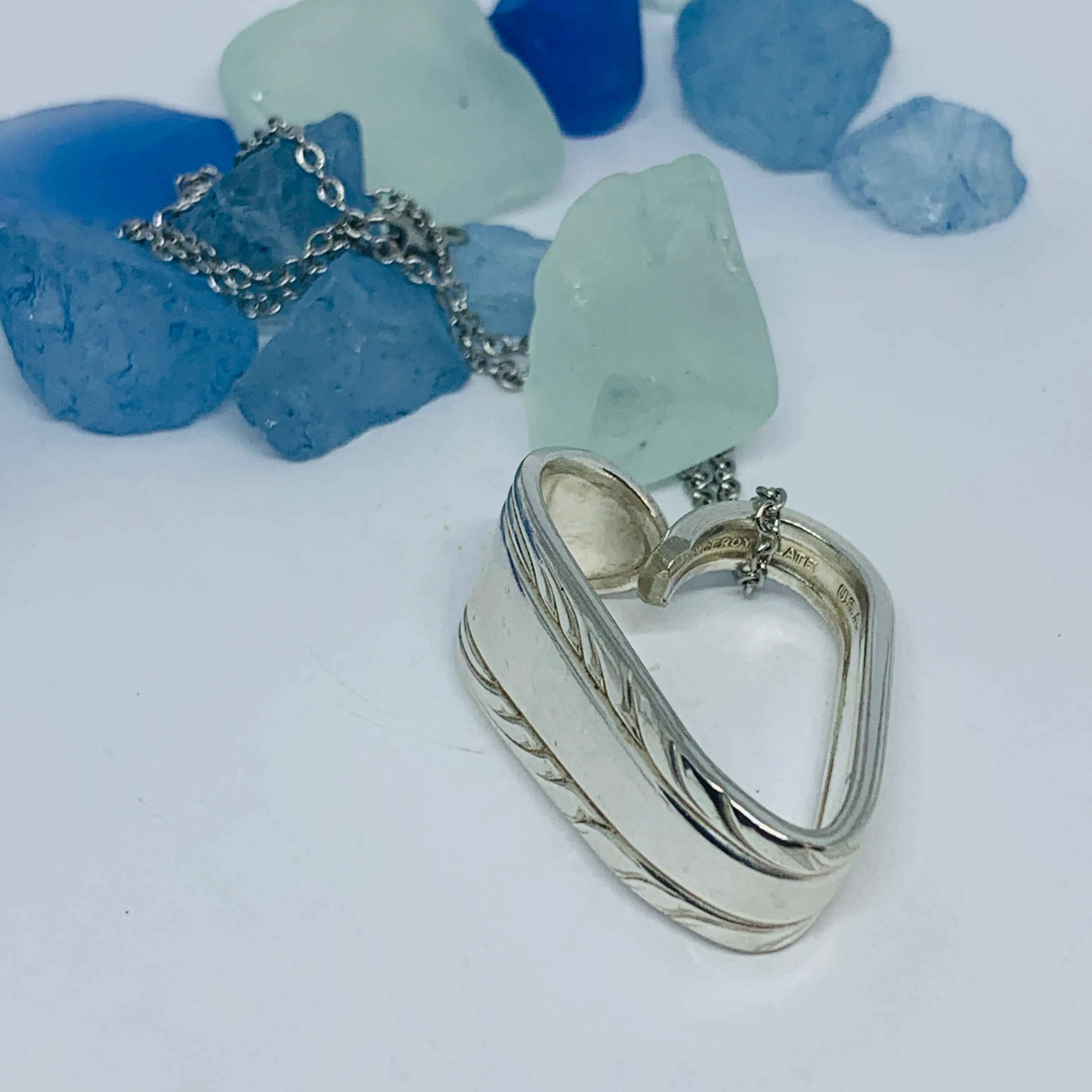 Hearts made from Vintage Silverware | Bent Spoon Fork | Heart-Shaped Pendant Necklace Keychain Key Ring | Silverware Jewelry | Love | Valentine's Day Gift