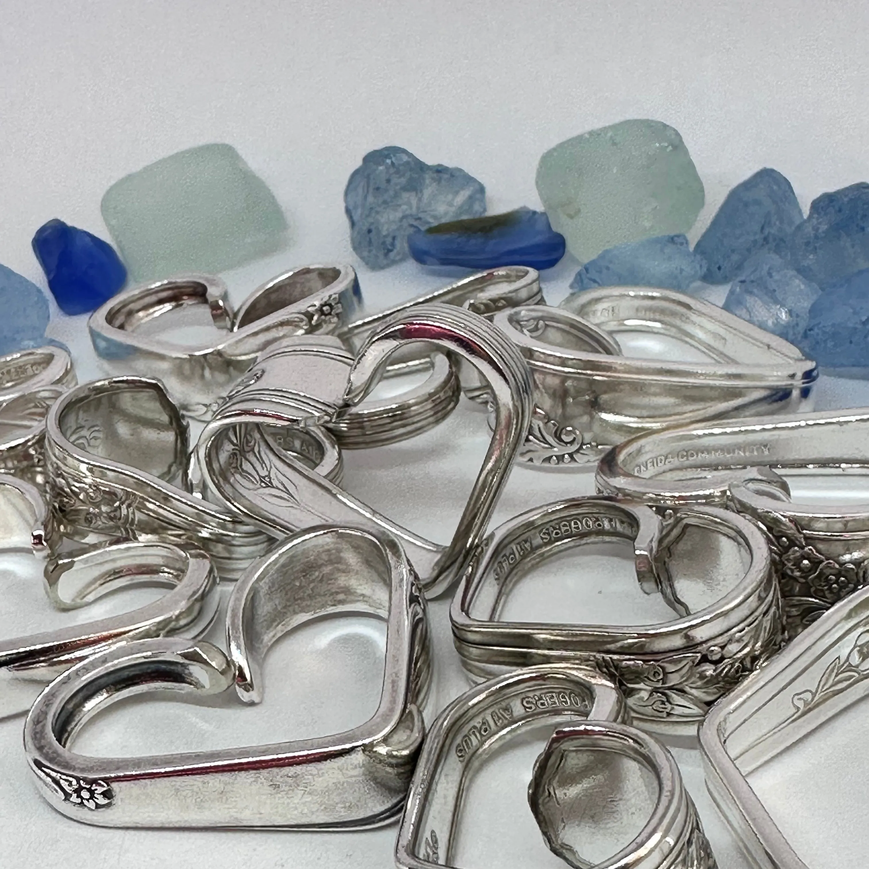 Hearts made from Vintage Silverware | Bent Spoon Fork | Heart-Shaped Pendant Necklace Keychain Key Ring | Silverware Jewelry | Love | Valentine's Day Gift