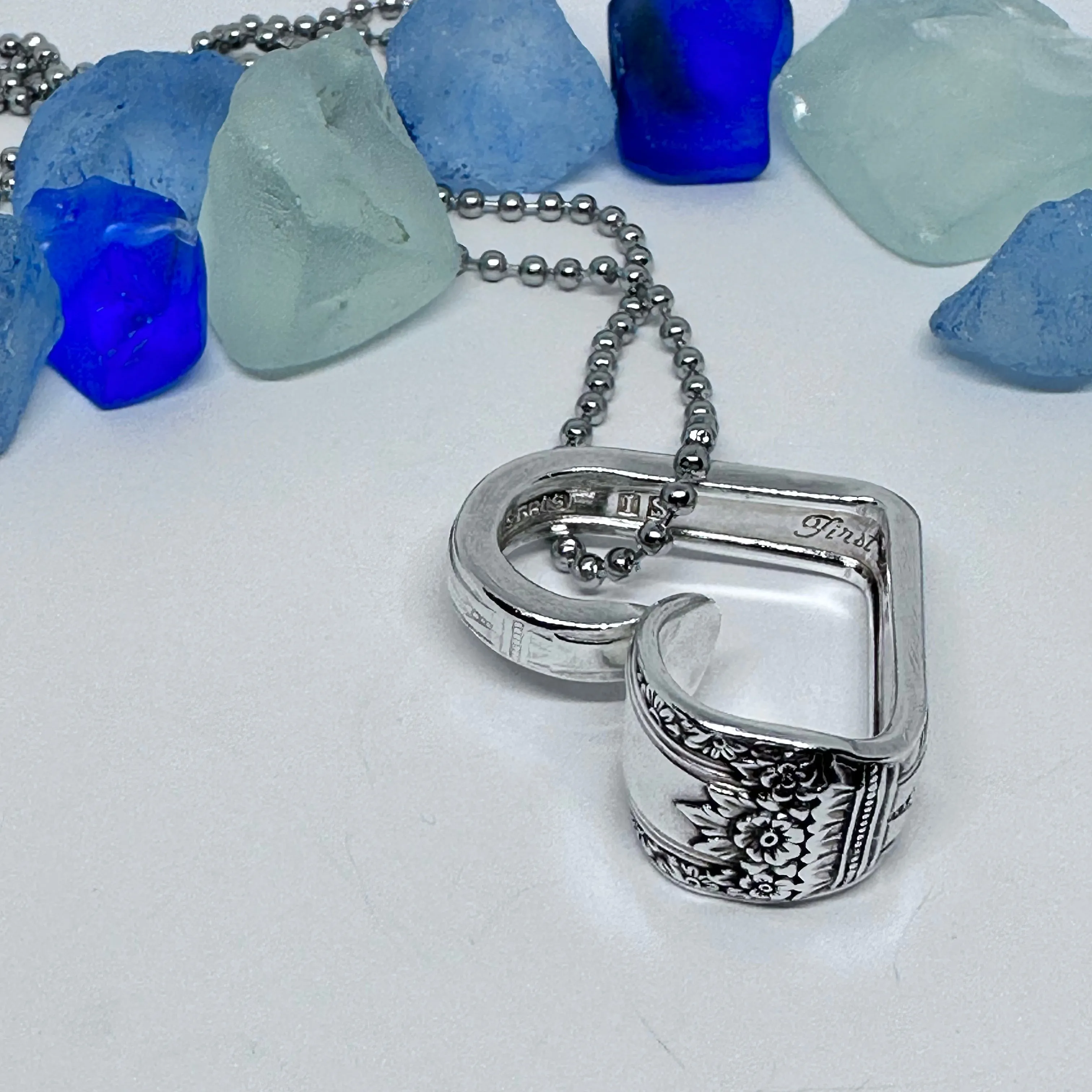 Hearts made from Vintage Silverware | Bent Spoon Fork | Heart-Shaped Pendant Necklace Keychain Key Ring | Silverware Jewelry | Love | Valentine's Day Gift