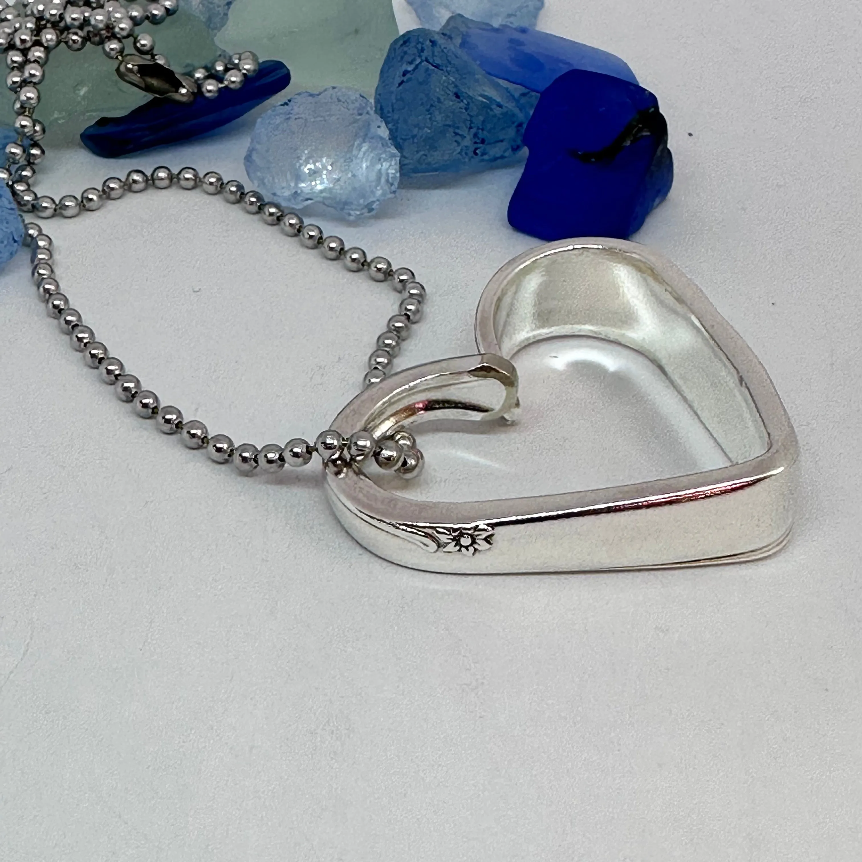 Hearts made from Vintage Silverware | Bent Spoon Fork | Heart-Shaped Pendant Necklace Keychain Key Ring | Silverware Jewelry | Love | Valentine's Day Gift