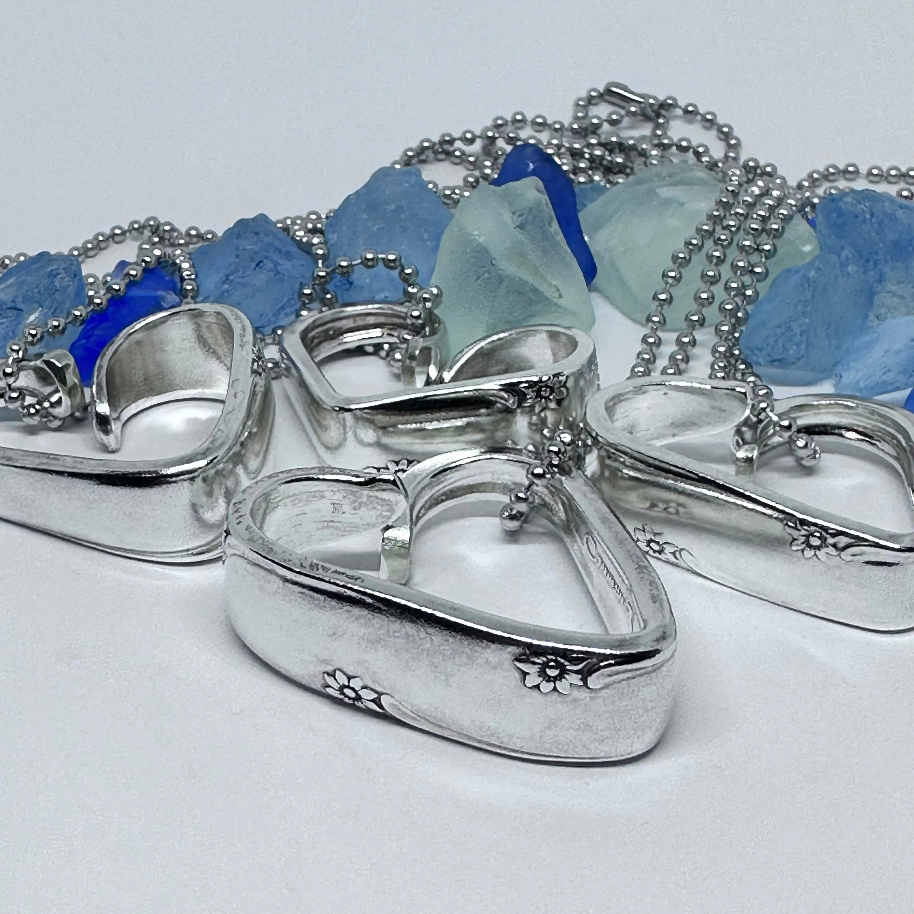 Hearts made from Vintage Silverware | Bent Spoon Fork | Heart-Shaped Pendant Necklace Keychain Key Ring | Silverware Jewelry | Love | Valentine's Day Gift