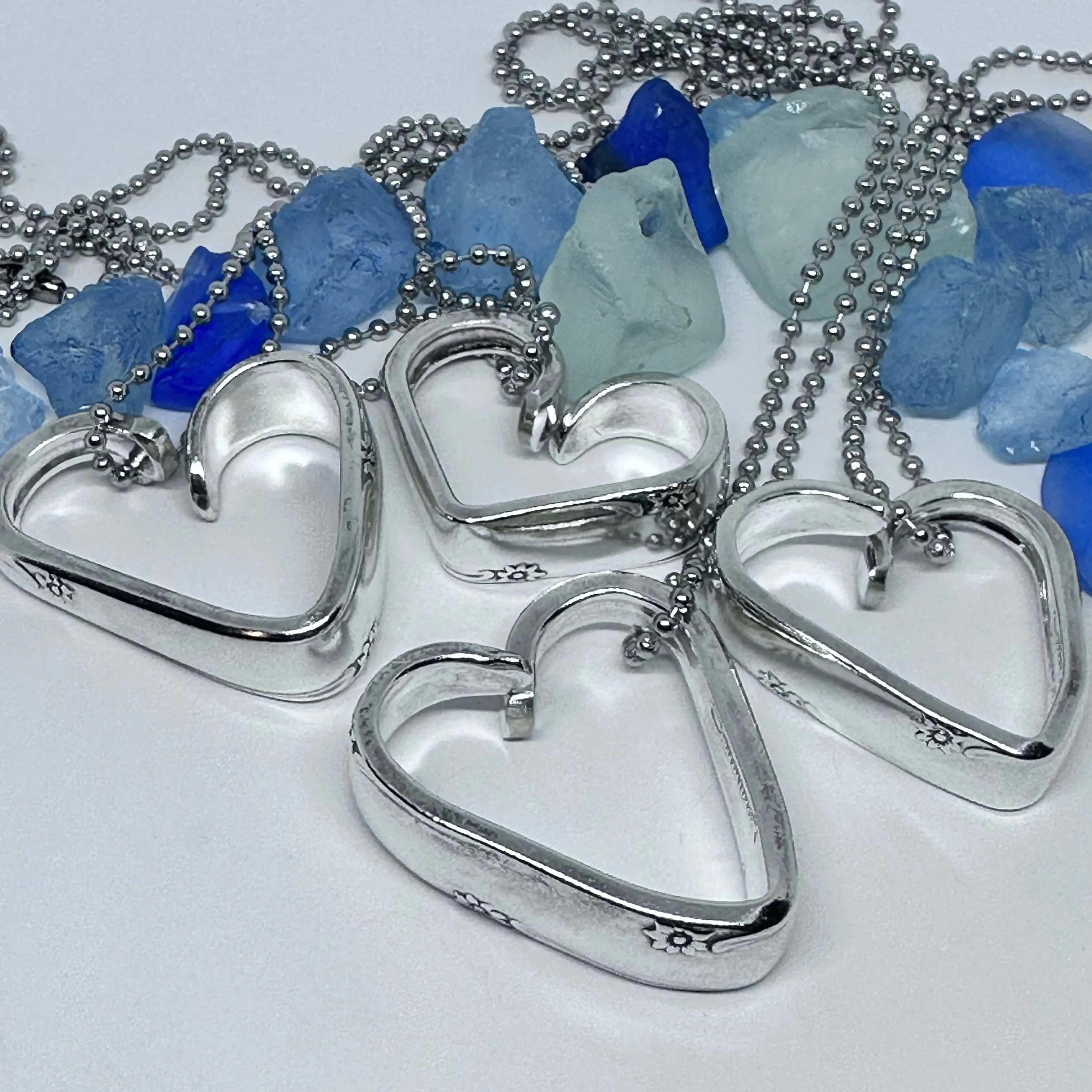 Hearts made from Vintage Silverware | Bent Spoon Fork | Heart-Shaped Pendant Necklace Keychain Key Ring | Silverware Jewelry | Love | Valentine's Day Gift