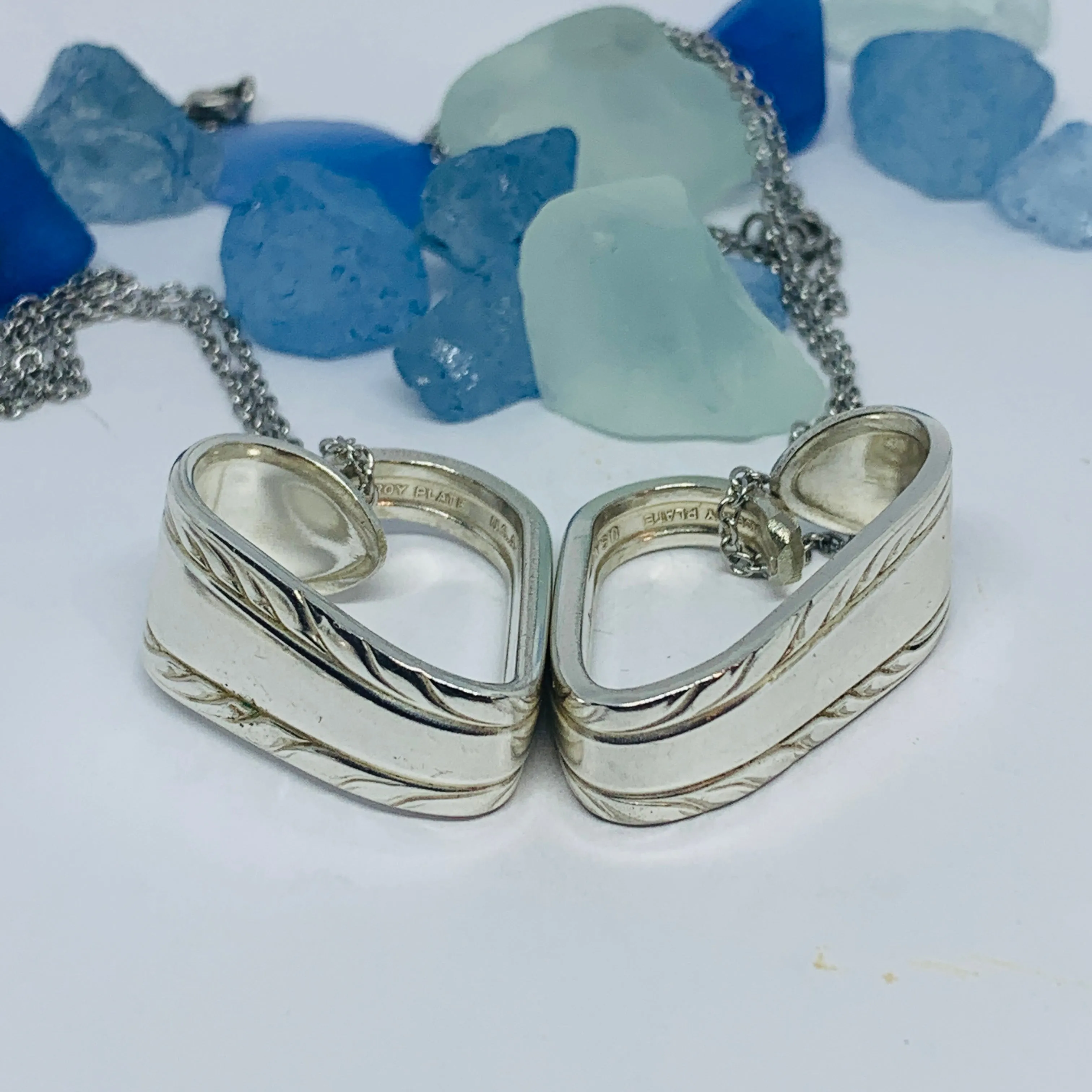 Hearts made from Vintage Silverware | Bent Spoon Fork | Heart-Shaped Pendant Necklace Keychain Key Ring | Silverware Jewelry | Love | Valentine's Day Gift