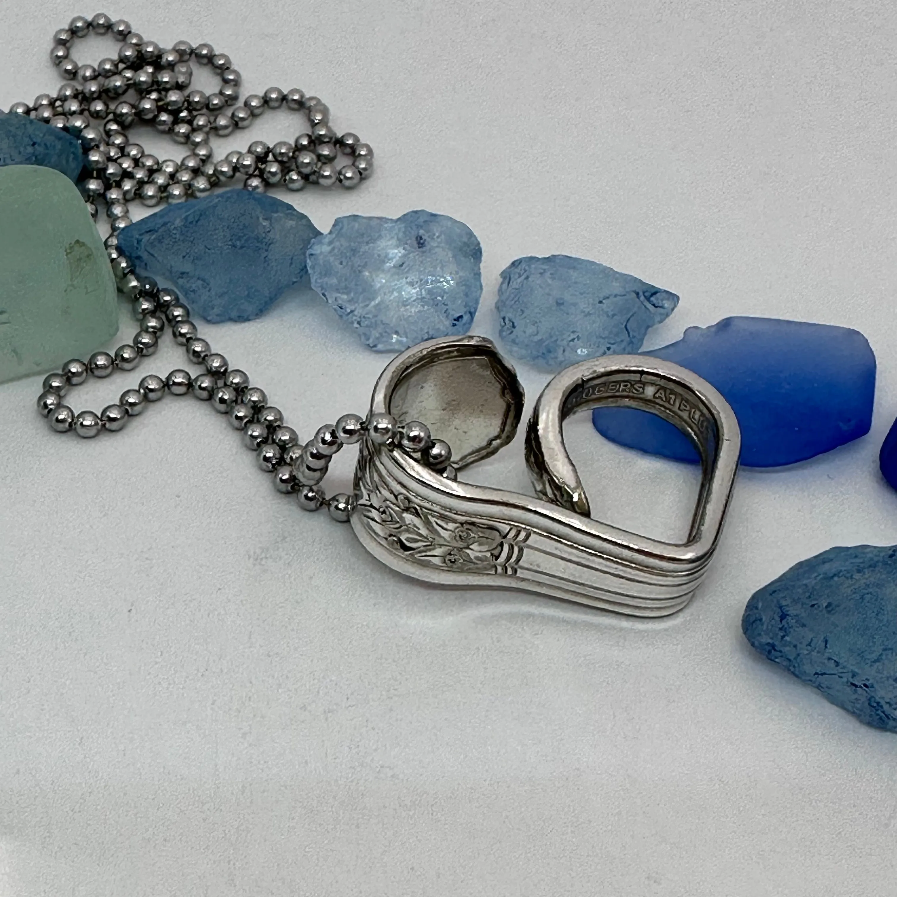 Hearts made from Vintage Silverware | Bent Spoon Fork | Heart-Shaped Pendant Necklace Keychain Key Ring | Silverware Jewelry | Love | Valentine's Day Gift