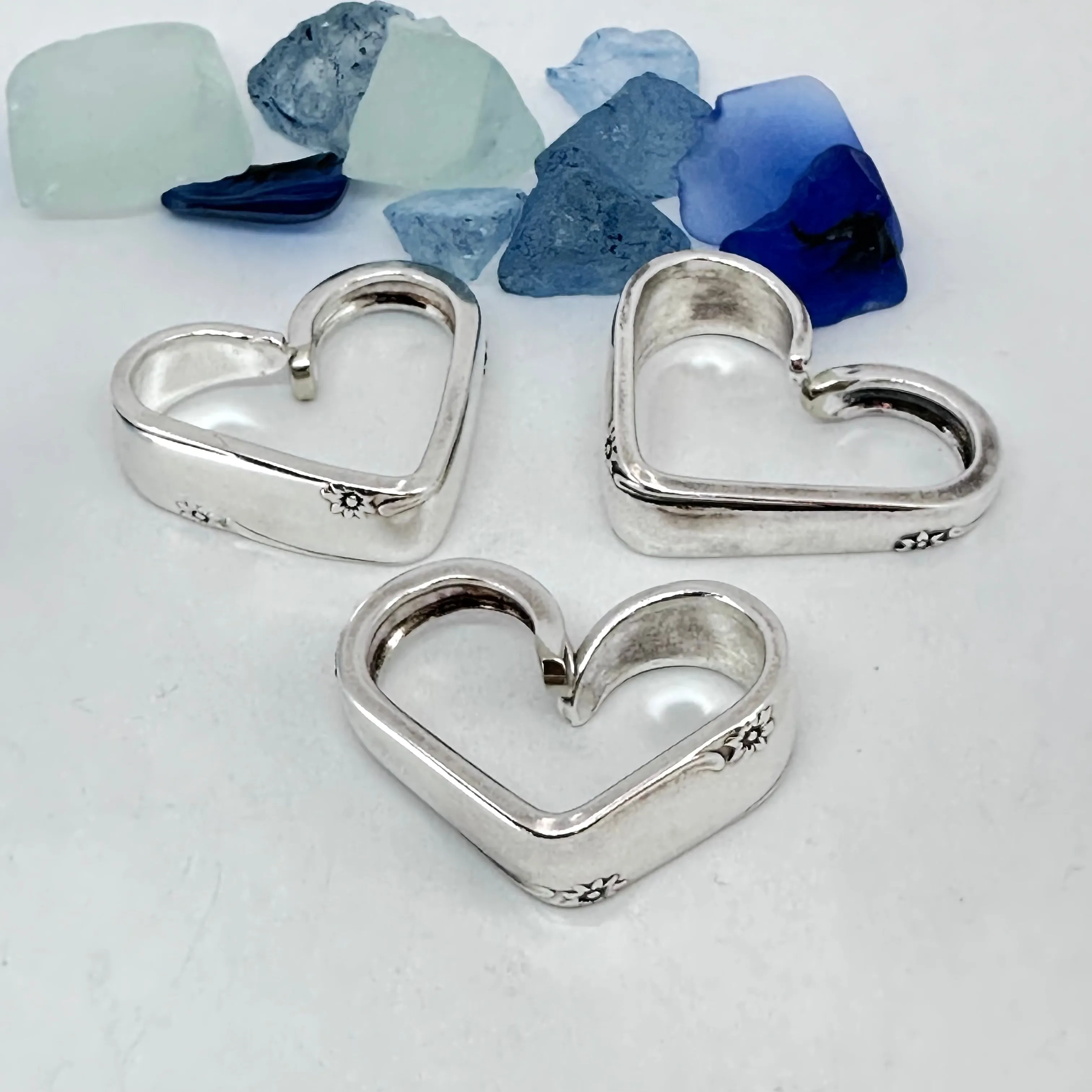 Hearts made from Vintage Silverware | Bent Spoon Fork | Heart-Shaped Pendant Necklace Keychain Key Ring | Silverware Jewelry | Love | Valentine's Day Gift