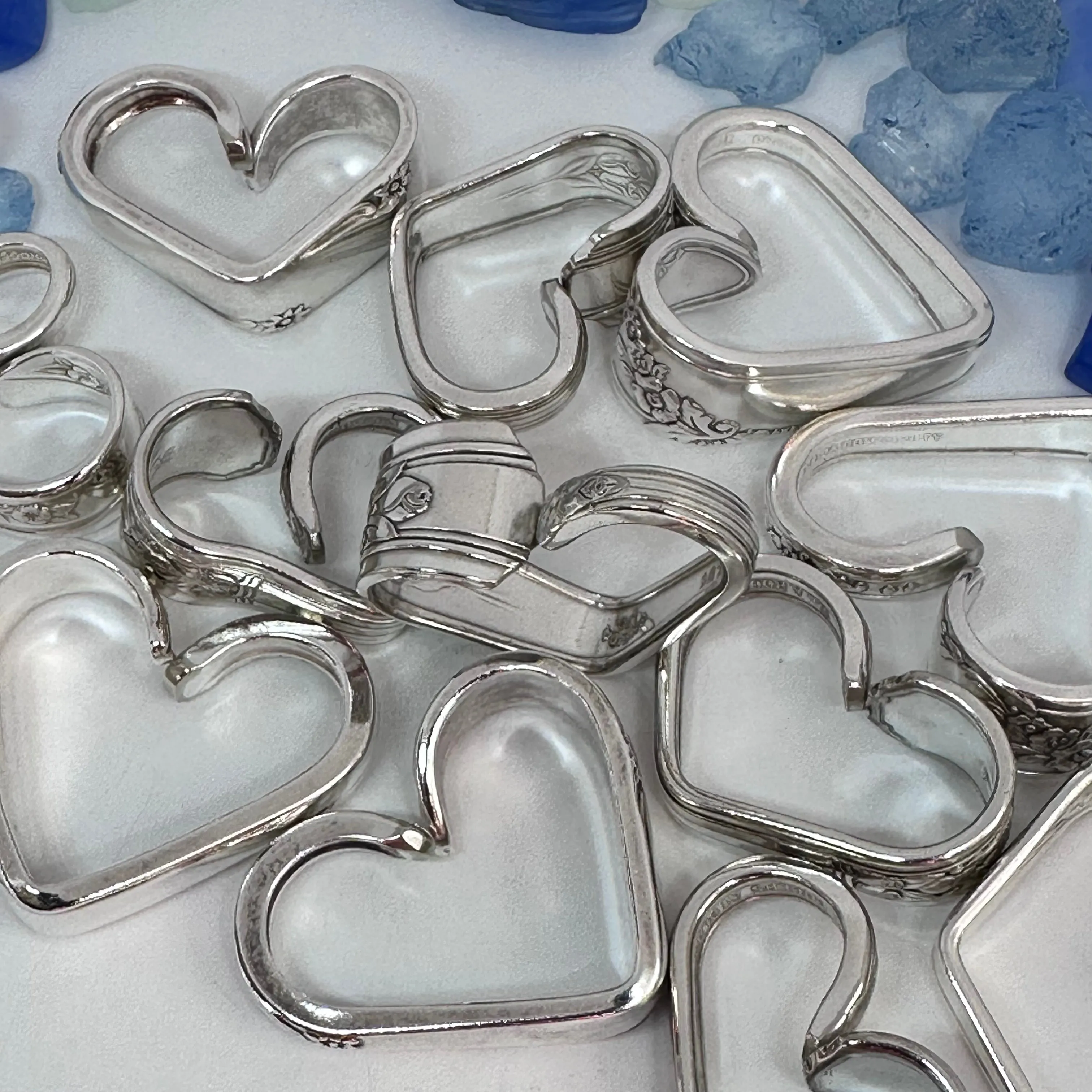 Hearts made from Vintage Silverware | Bent Spoon Fork | Heart-Shaped Pendant Necklace Keychain Key Ring | Silverware Jewelry | Love | Valentine's Day Gift