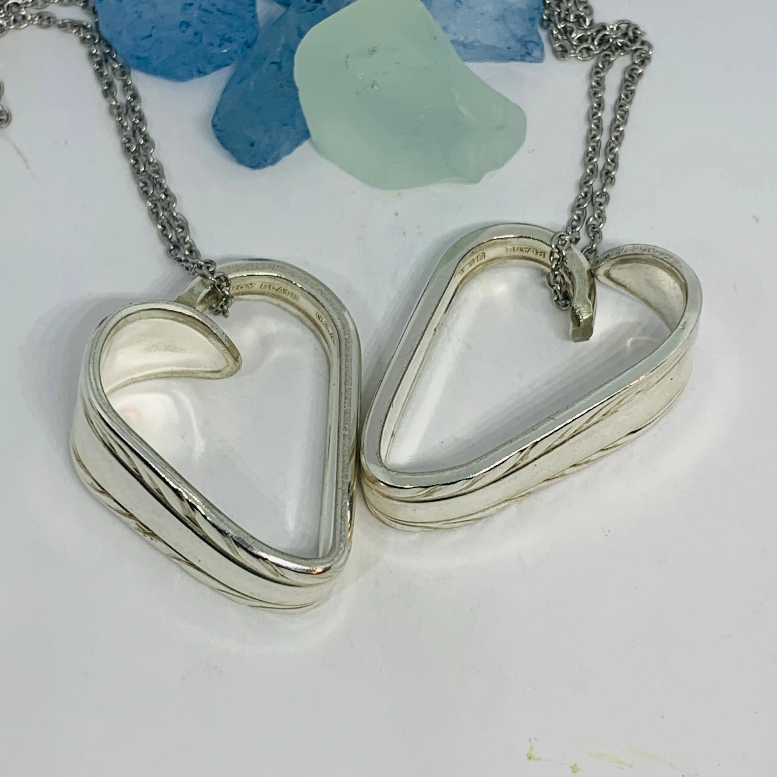 Hearts made from Vintage Silverware | Bent Spoon Fork | Heart-Shaped Pendant Necklace Keychain Key Ring | Silverware Jewelry | Love | Valentine's Day Gift