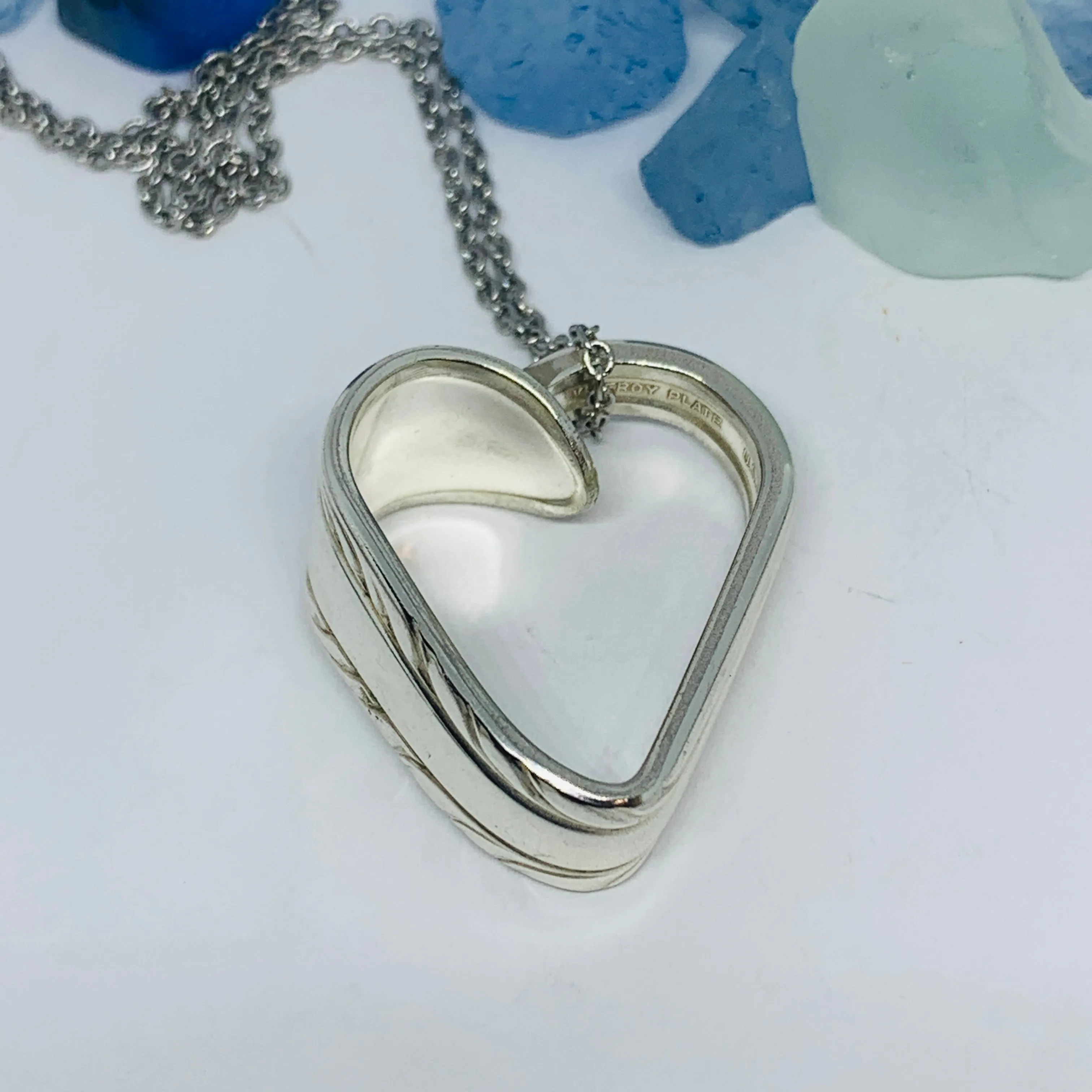 Hearts made from Vintage Silverware | Bent Spoon Fork | Heart-Shaped Pendant Necklace Keychain Key Ring | Silverware Jewelry | Love | Valentine's Day Gift