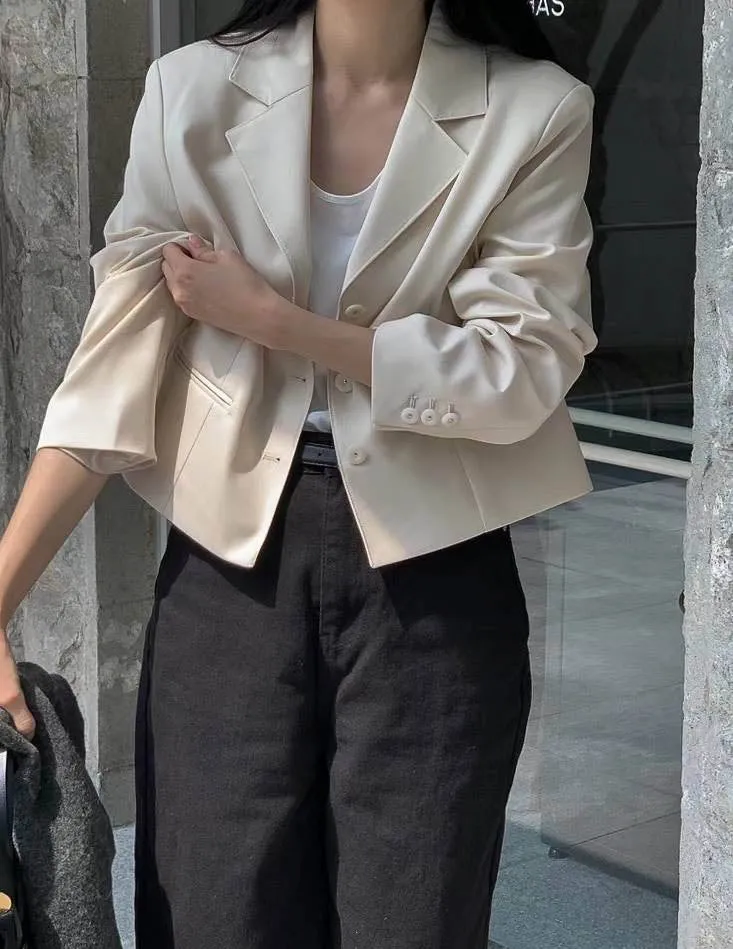 HENRI CROP BLAZER IVORY