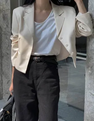 HENRI CROP BLAZER IVORY