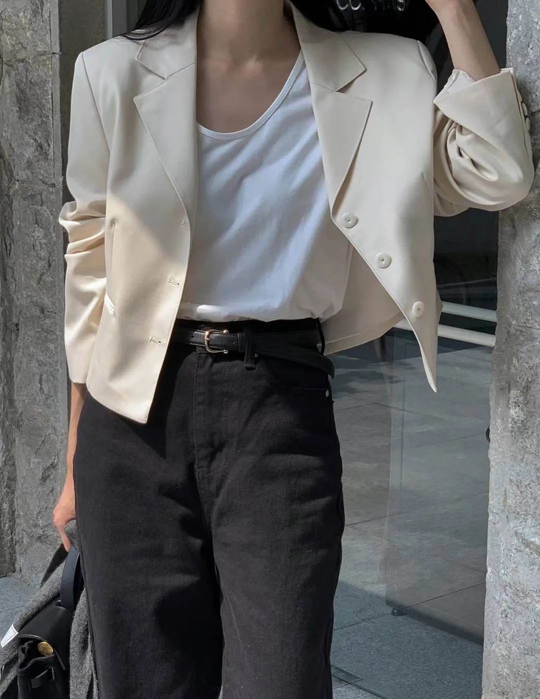 HENRI CROP BLAZER IVORY