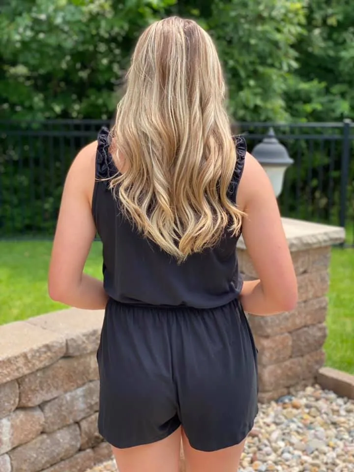 Here For It Black Romper