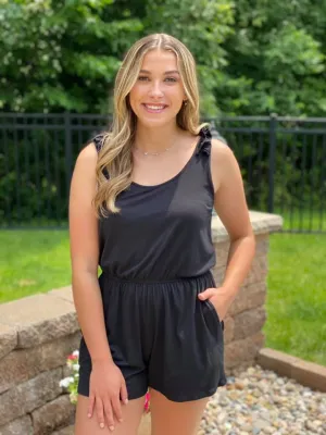 Here For It Black Romper
