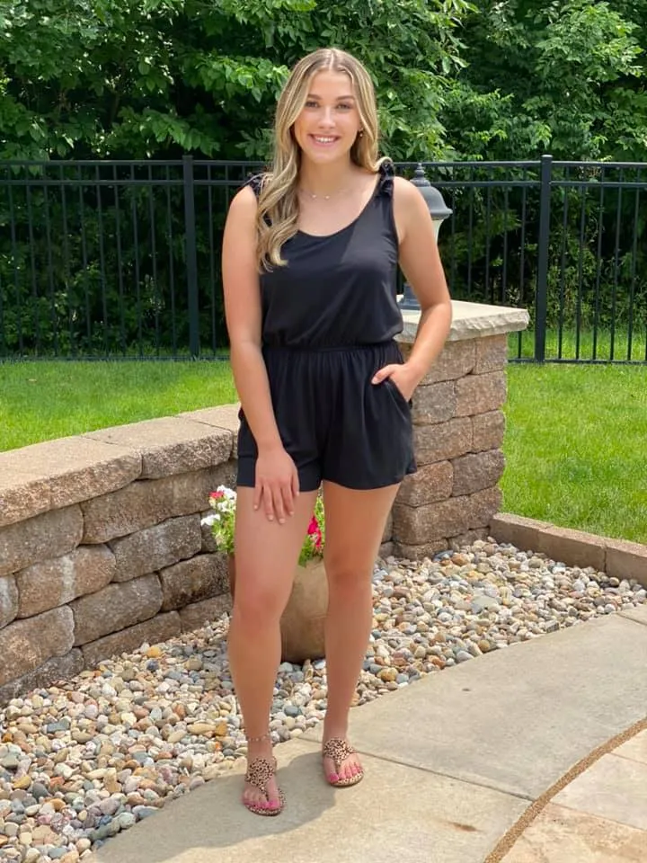 Here For It Black Romper