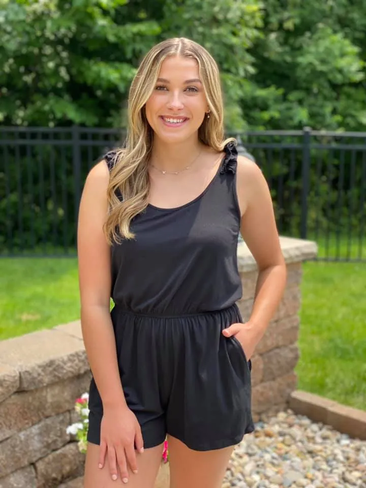 Here For It Black Romper