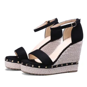 High Heels Shoes Ankle Strap Wedges