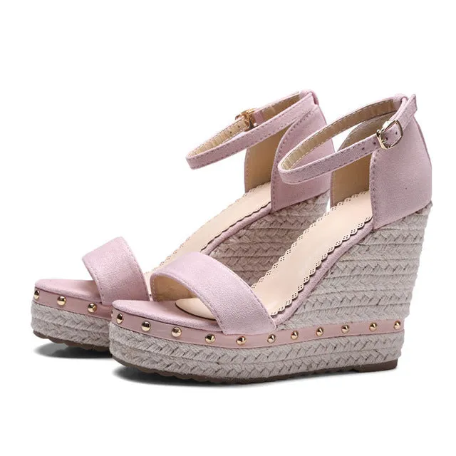 High Heels Shoes Ankle Strap Wedges