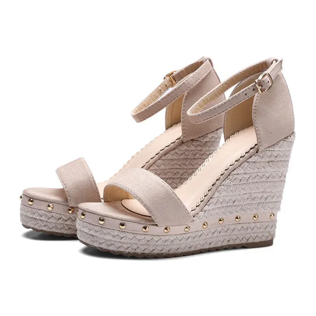 High Heels Shoes Ankle Strap Wedges