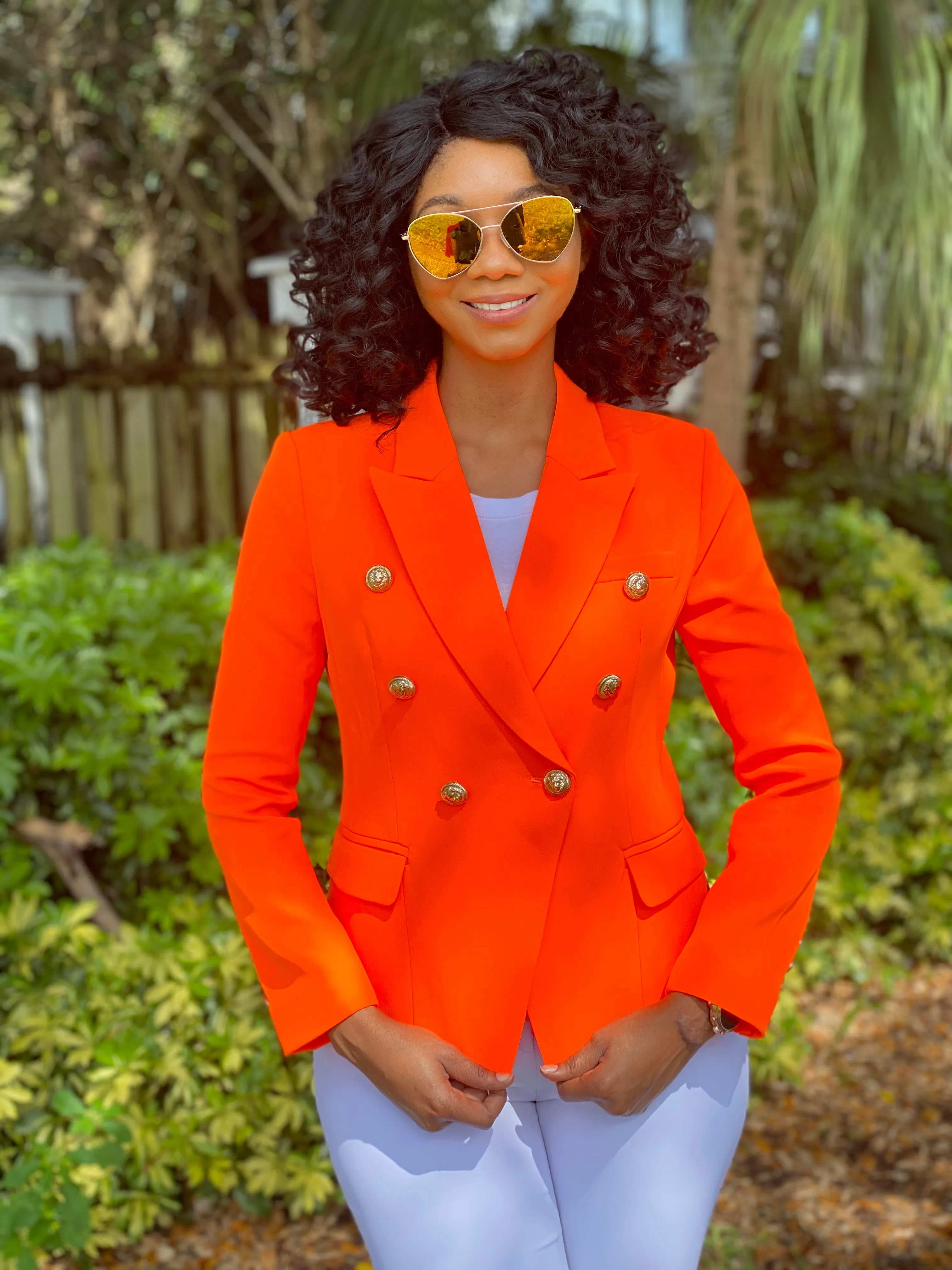 High quality neon orange blazer