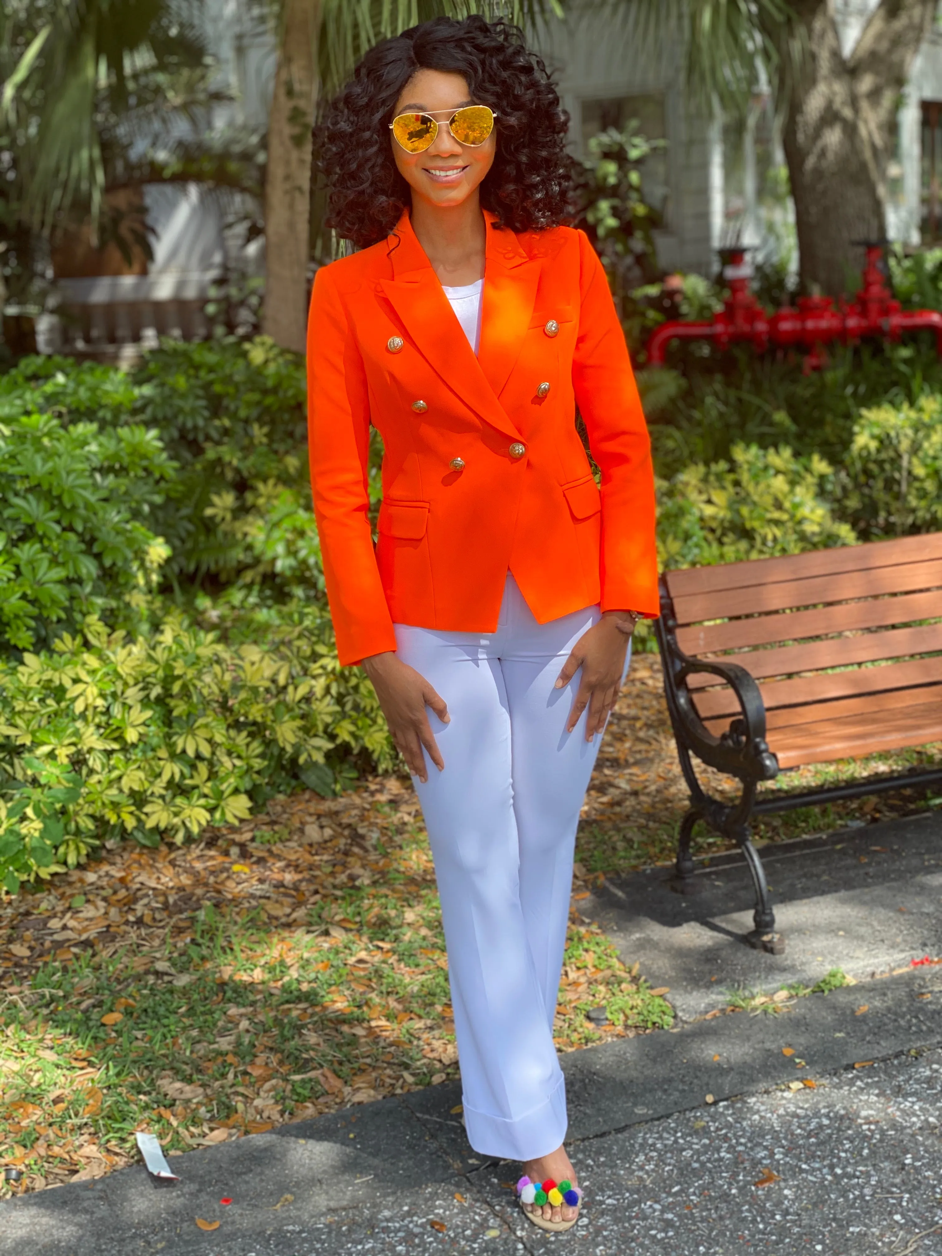 High quality neon orange blazer