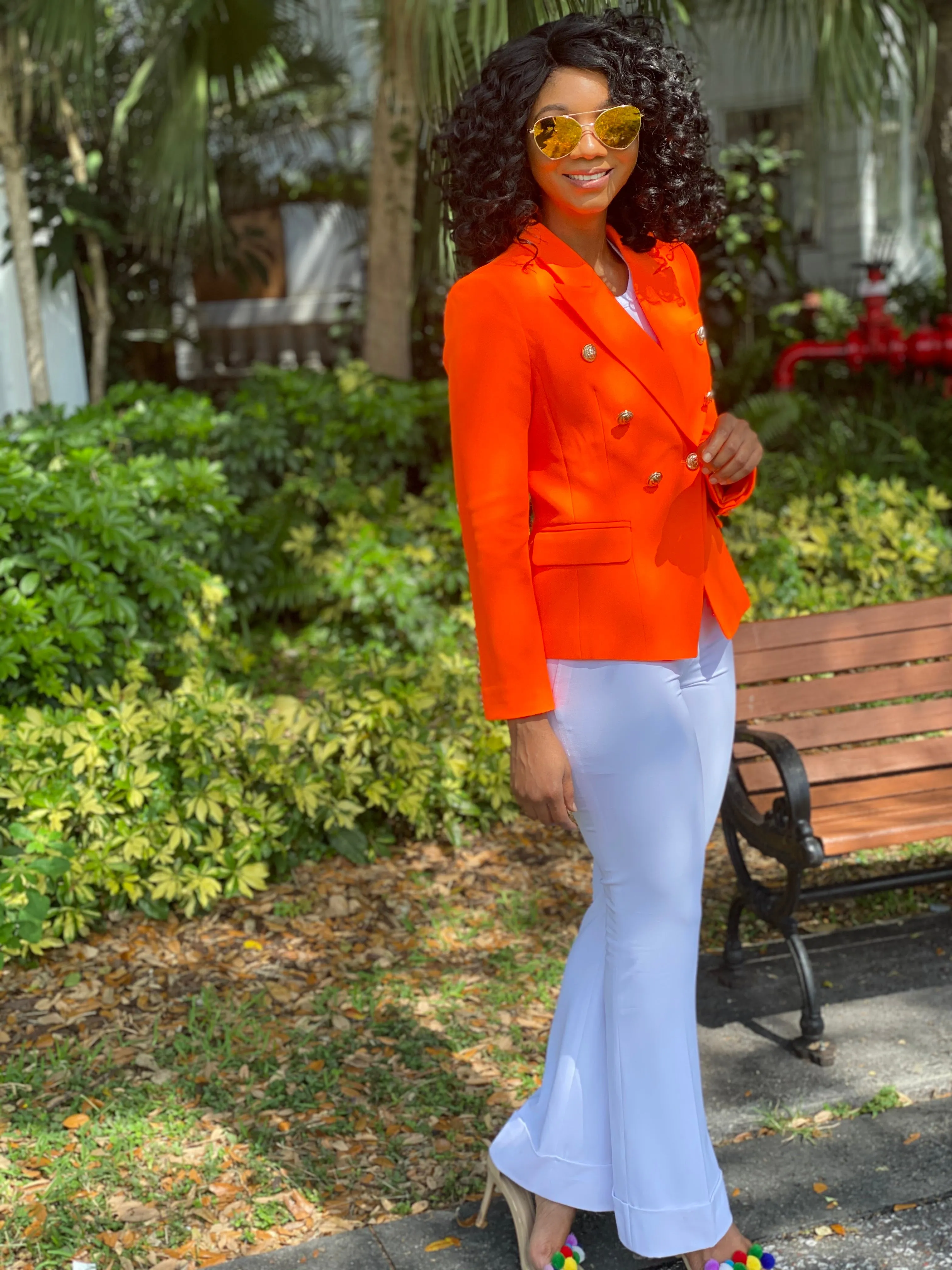 High quality neon orange blazer