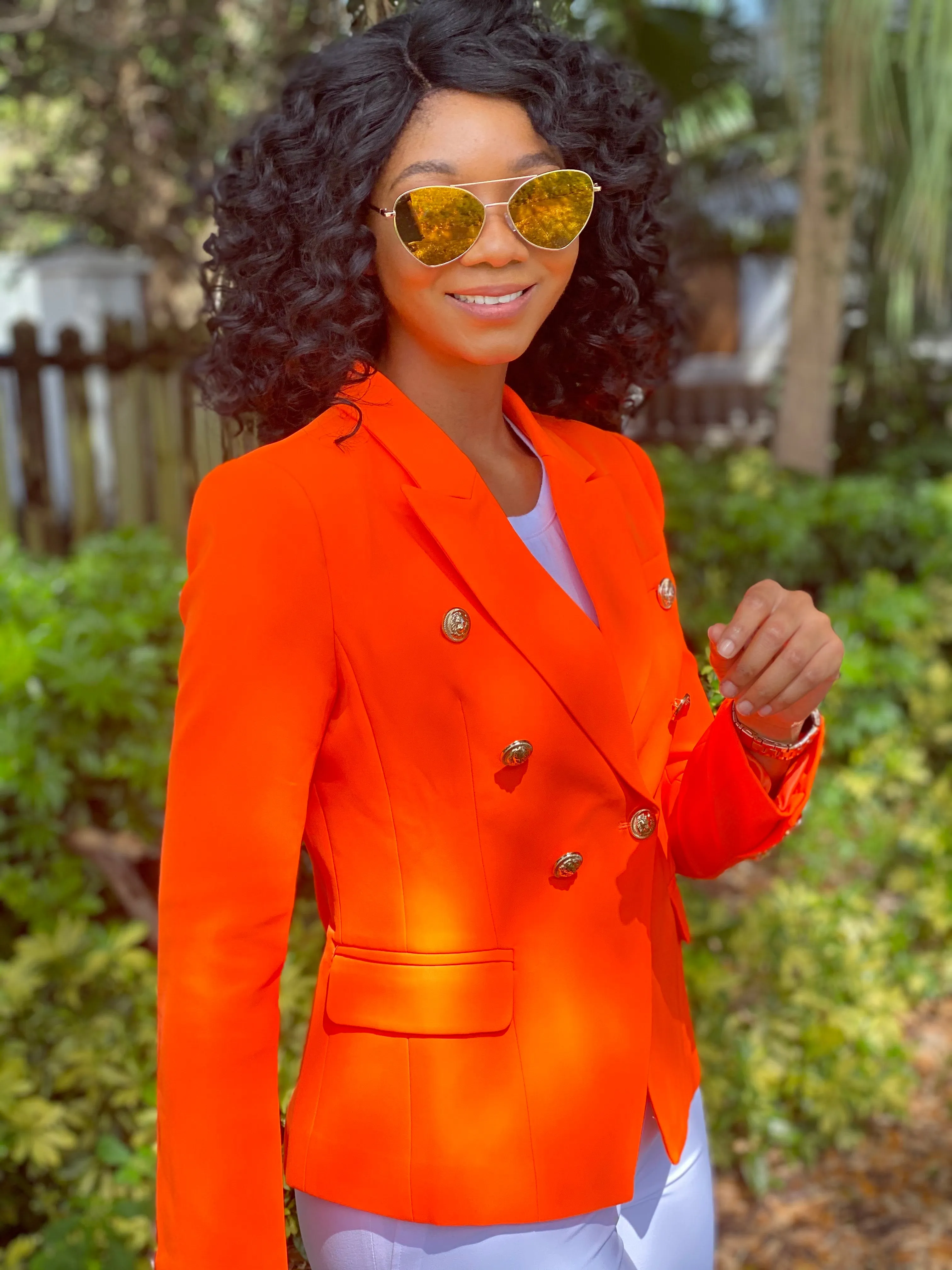 High quality neon orange blazer