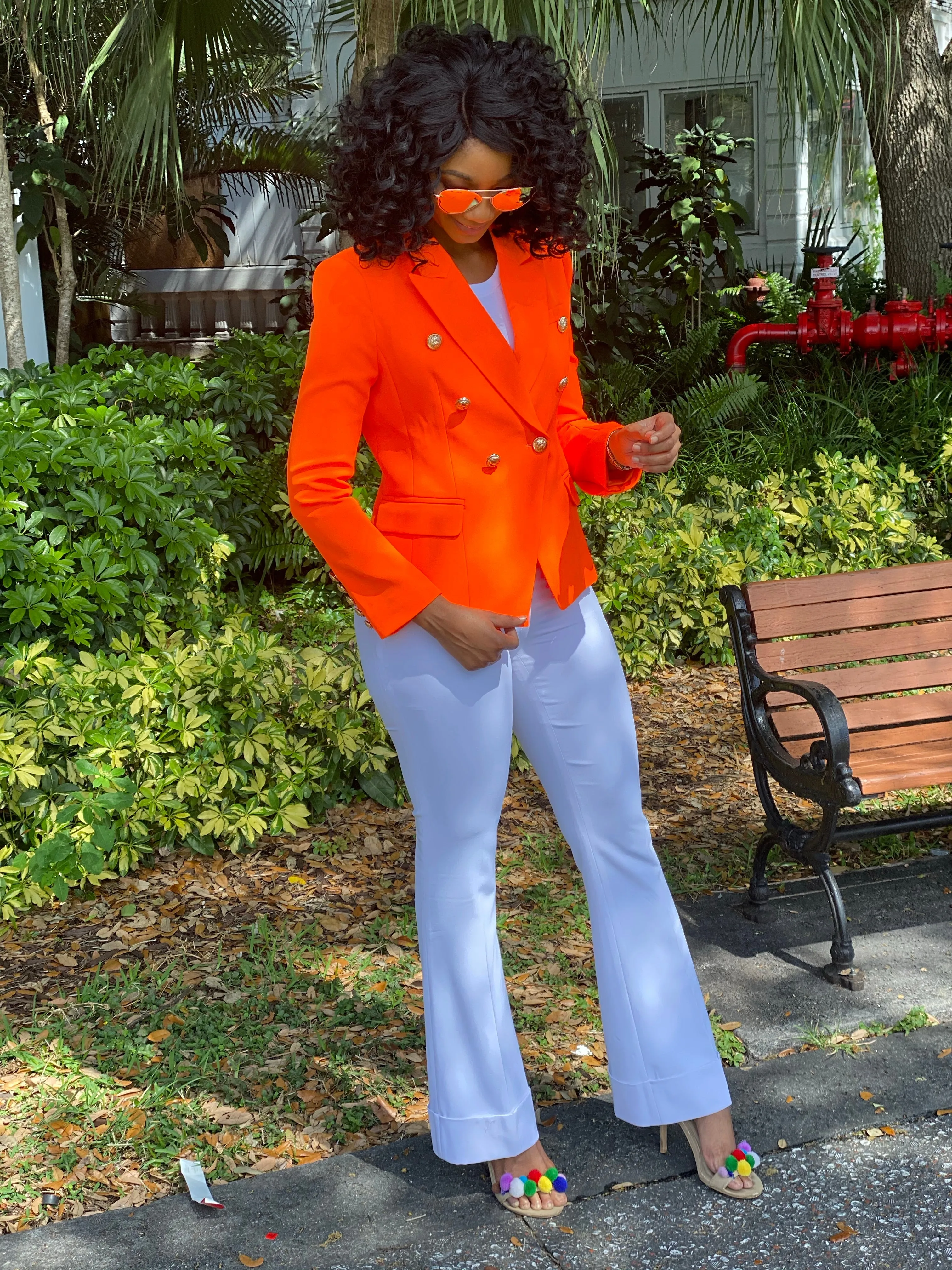 High quality neon orange blazer