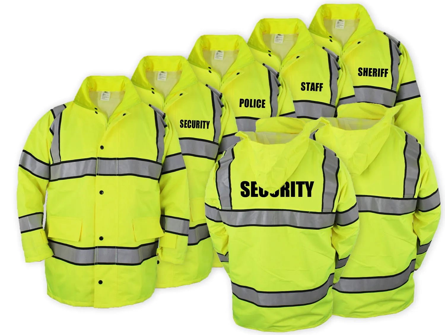 HIGH VISIBILITY RAINCOAT WITH REFLECTIVE STRIPES (LIME GREEN)