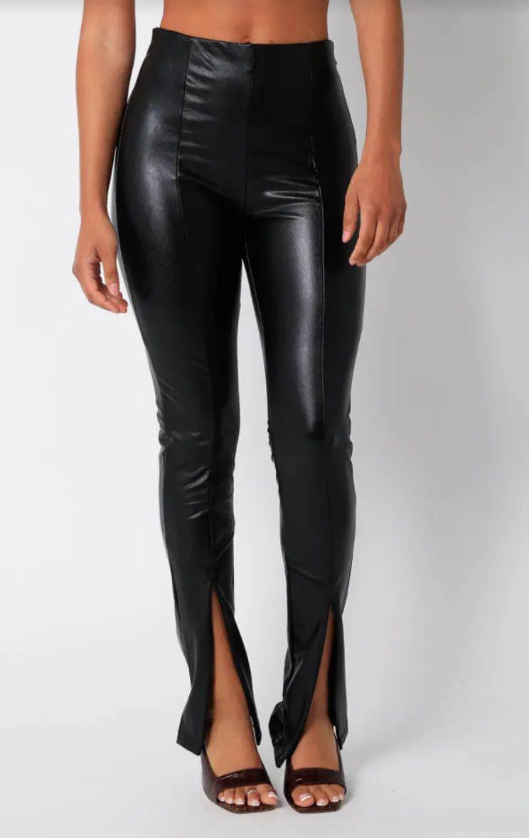 High Waisted Split Ankle Pants