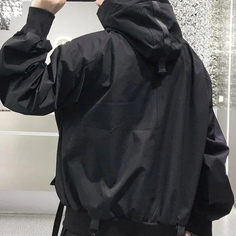 Hip Hop Men Jacket Streetwear Style Hooded Autumn Spring Coat