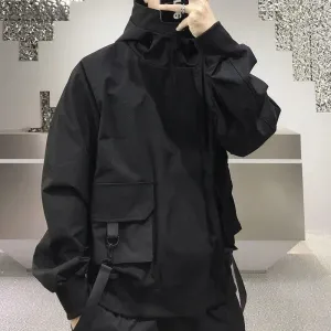 Hip Hop Men Jacket Streetwear Style Hooded Autumn Spring Coat