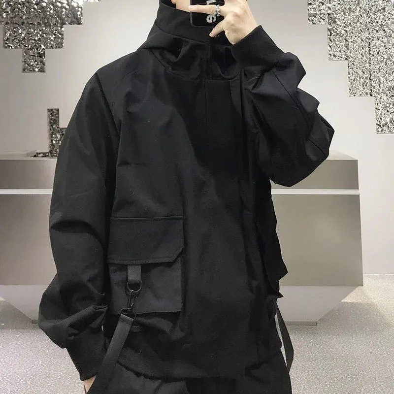 Hip Hop Men Jacket Streetwear Style Hooded Autumn Spring Coat