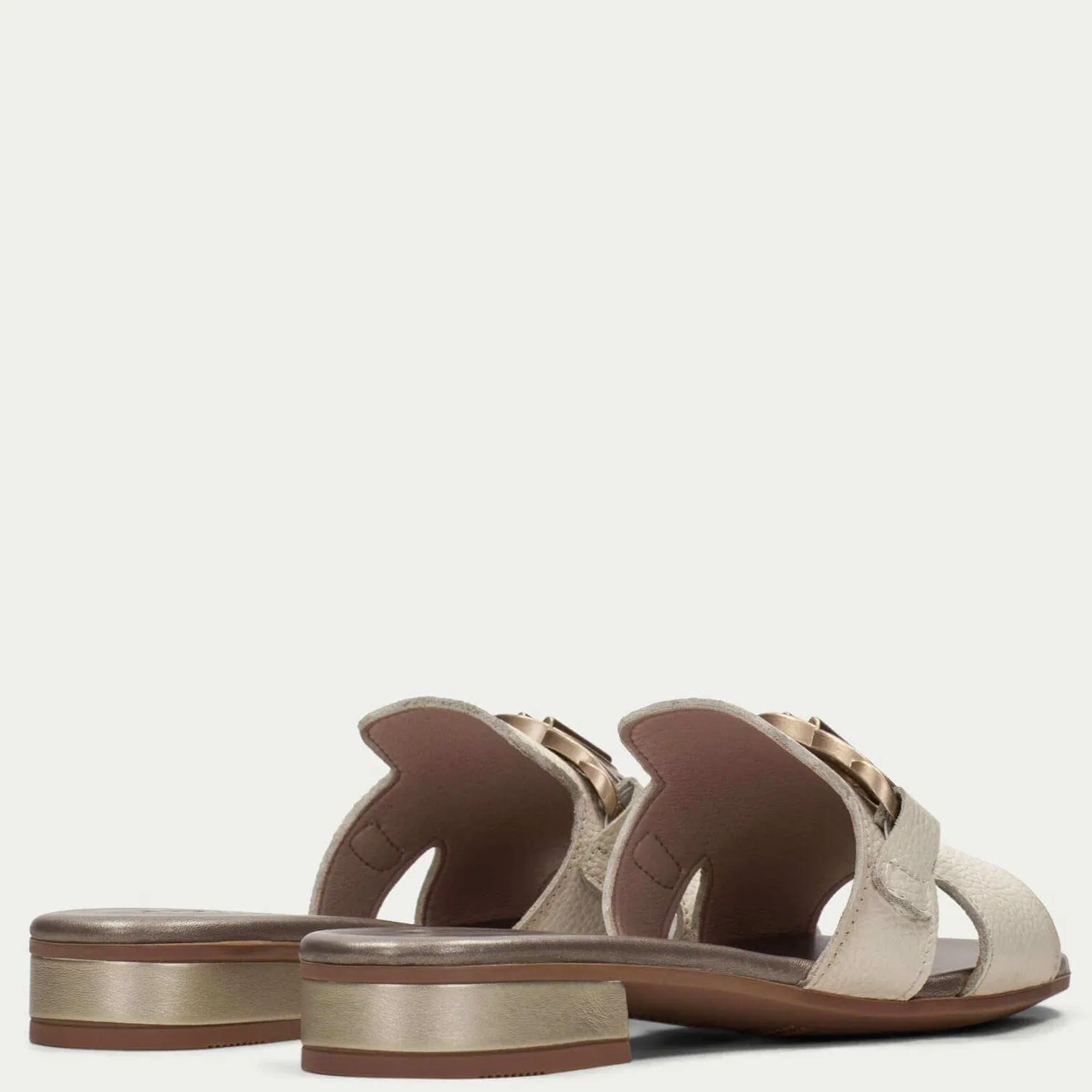 Hispanitas Off White Leather Flat Mules