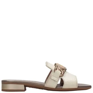 Hispanitas Off White Leather Flat Mules